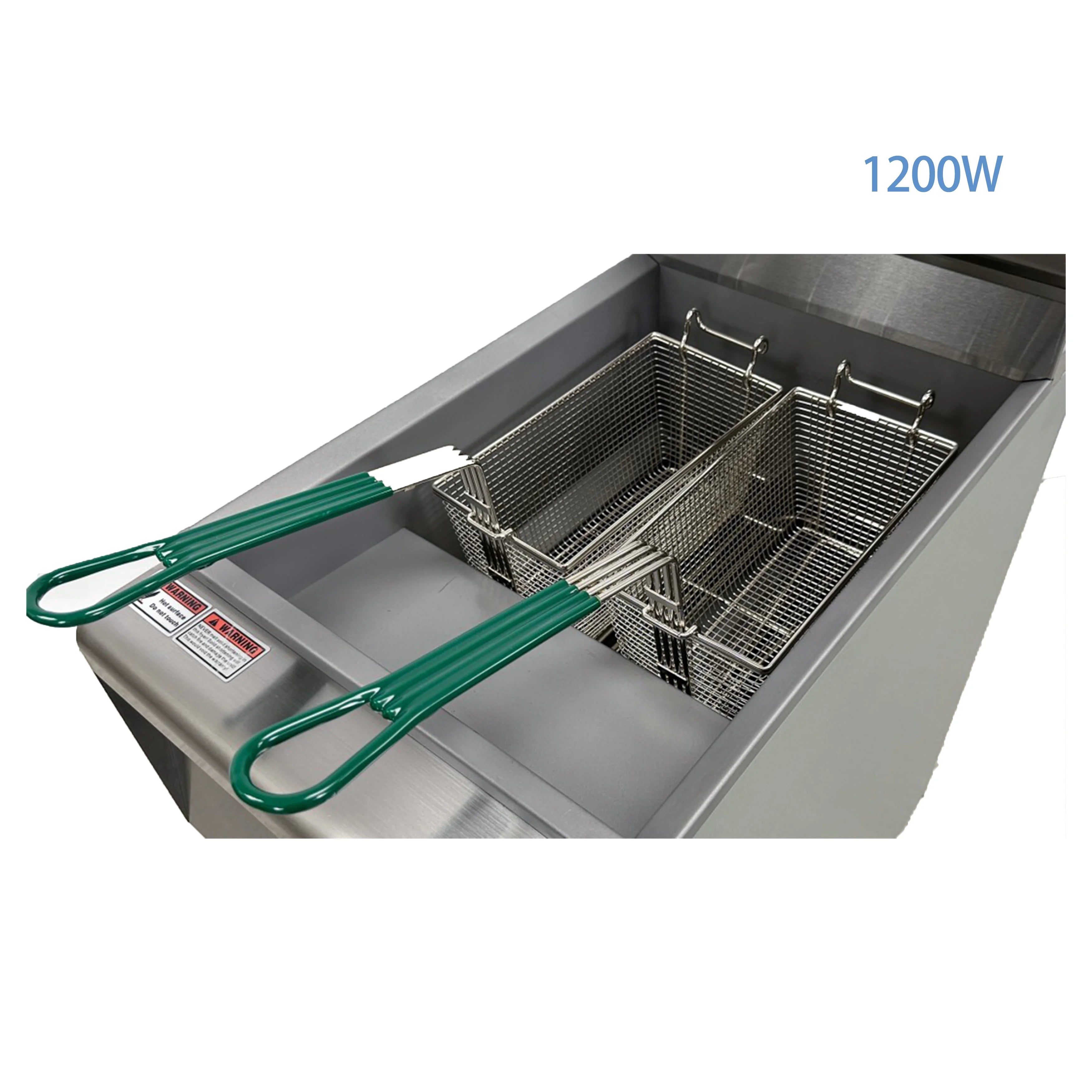 40lbs Electric Deep Fryer 220V, Commercial Fryer with Two Basket 1200W