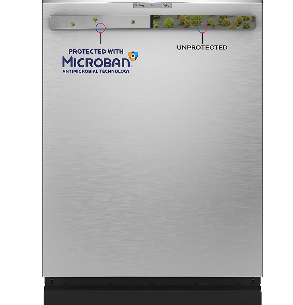 GE Profile - Top Control Smart Built-In Stainless Steel Tub Dishwasher with 3rd Rack and Microban, 42dBA - Stainless steel