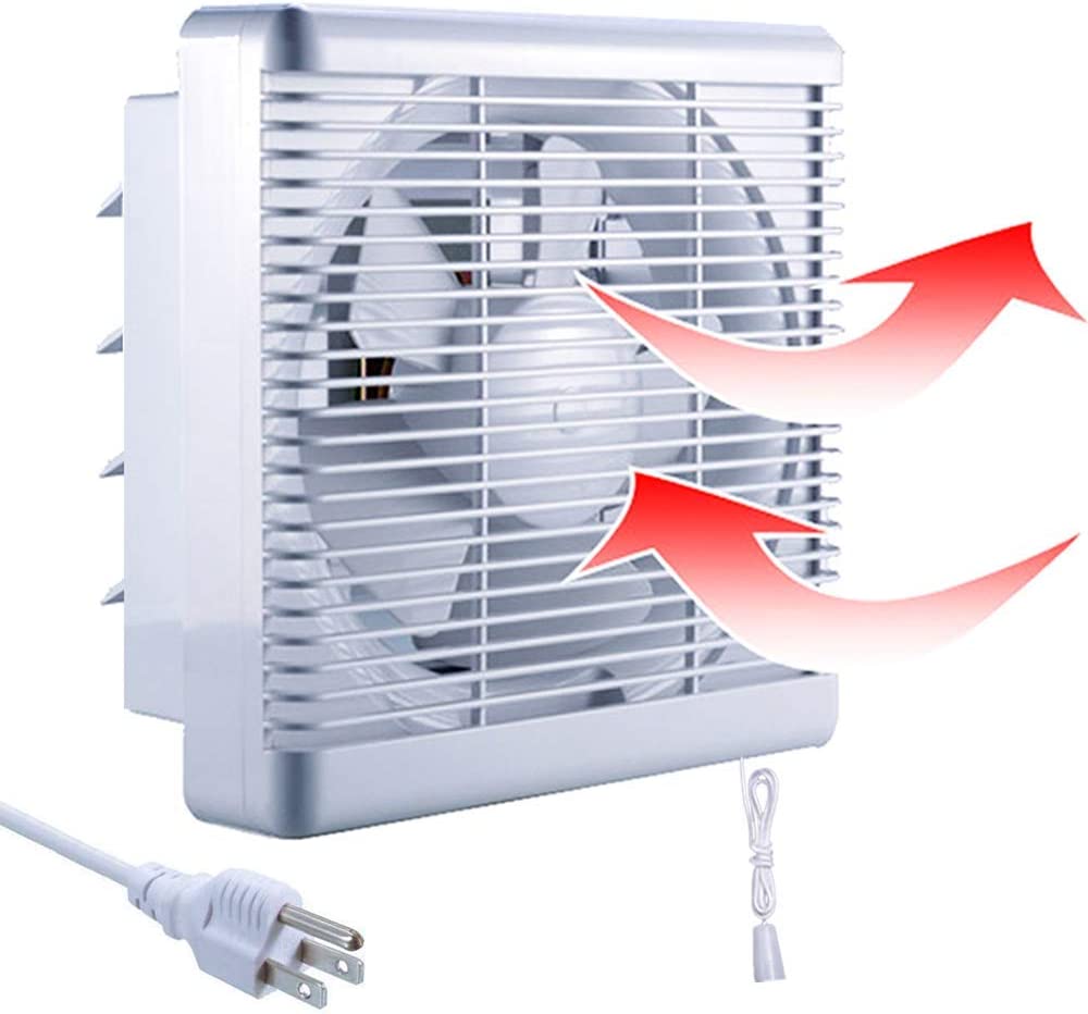 SAILFLO Exhaust Shutter Fan 8 Inch 300 CFM， 2 Direction Reversible Strong Airflow Ventilation Blower for Bathroom Attic Kitchen Window Basement， 8