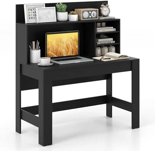 TJUNBOLIFE Computer Desk with Bookshelf 48
