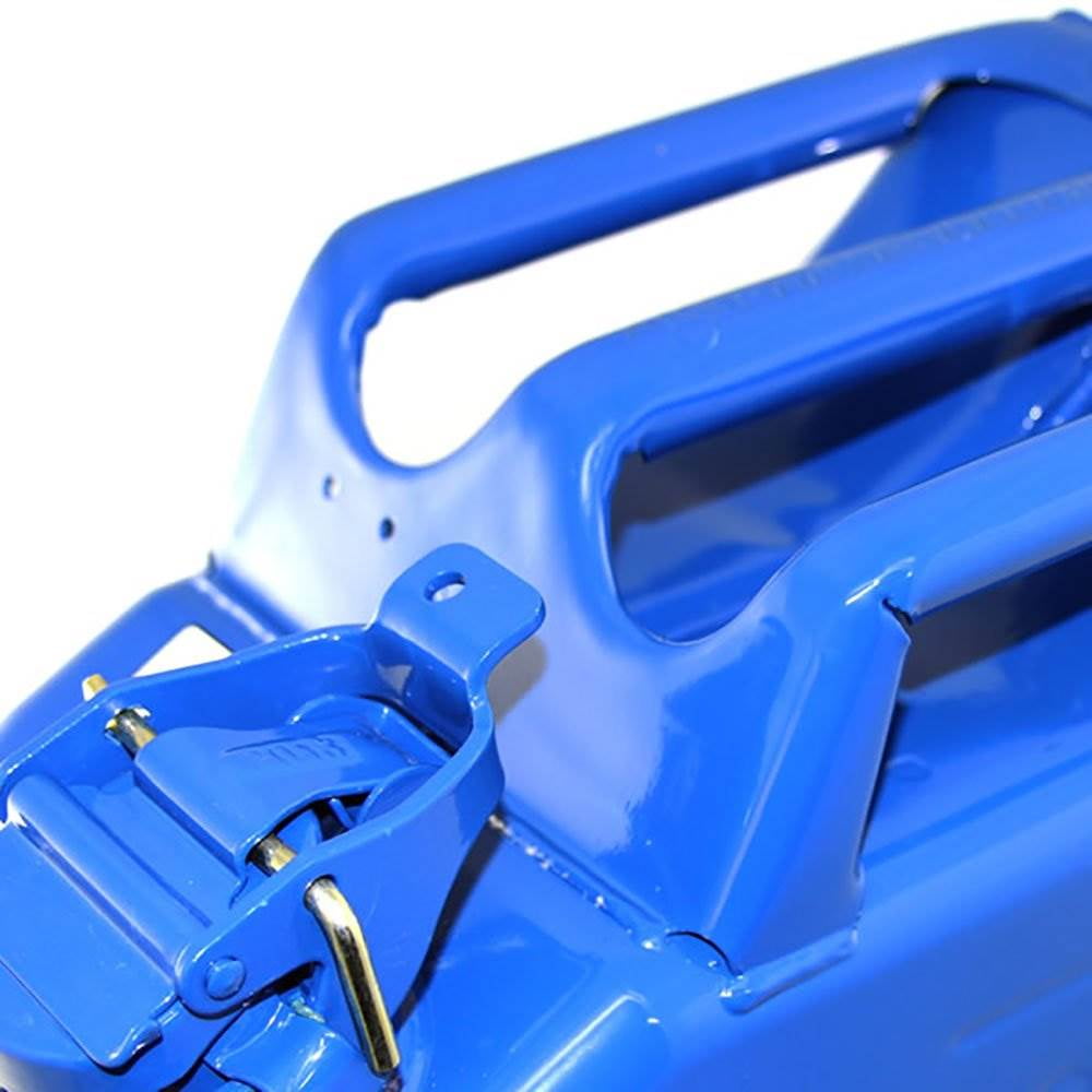 Wavian 3023 2.6 Gallon 9.8 Liter Steel Jerry Can with Spout, Blue