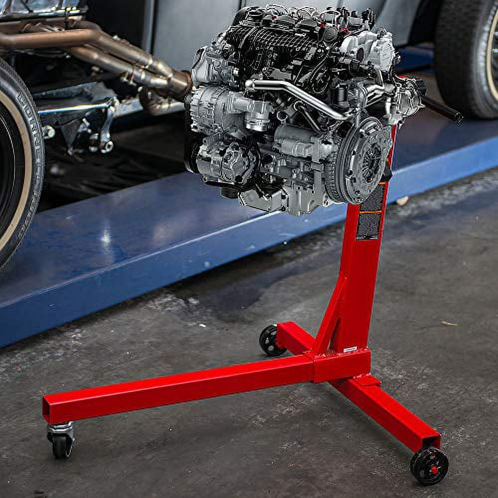 BIG RED 3/8 Ton (750 lb) Steel Rotating Engine Stand with 360 Degree Rotating Head, Red, T23401