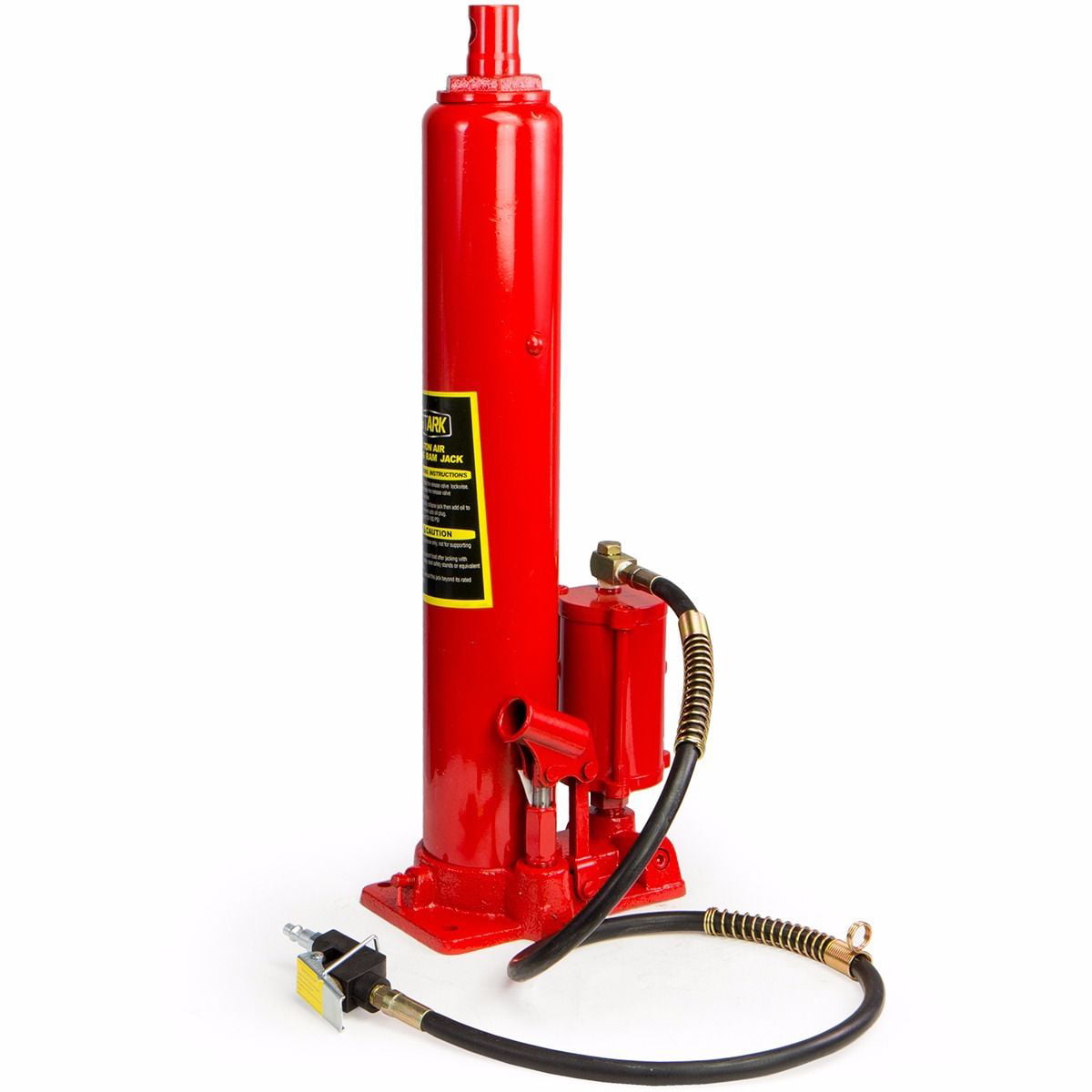 XtremepowerUS 2-in-1 Air/Hydraulic Long Ram Jack Piston Ram 8-Ton Capacity Cherry Crane Shop Engine Hoist Lift, Red