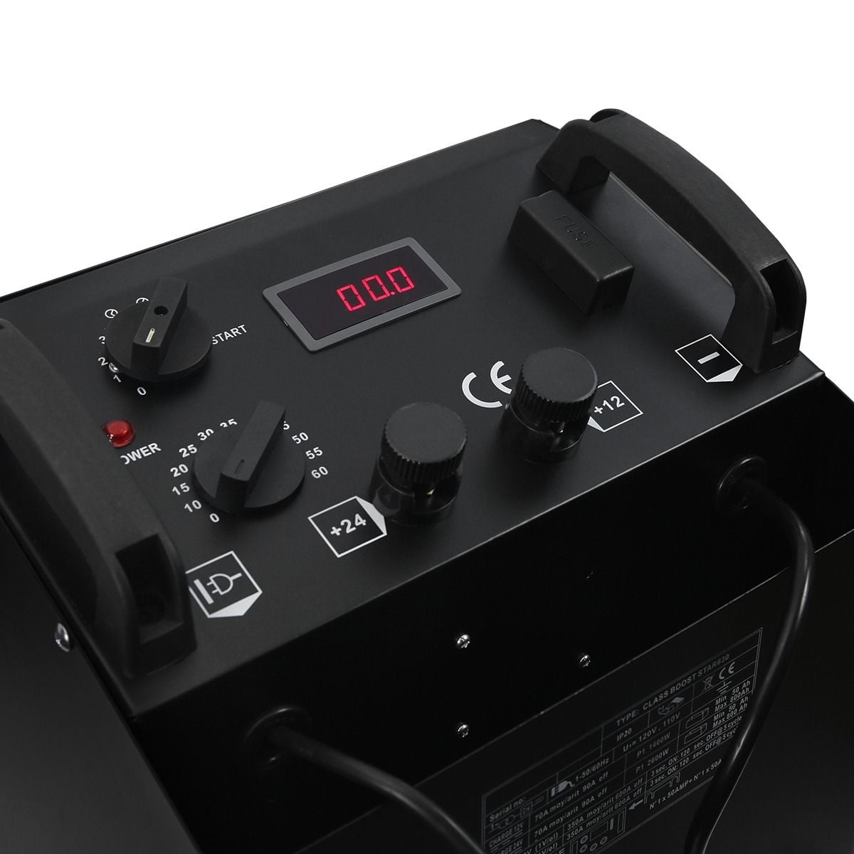 Battery Charger Station 24/12 Volt Battery Charger Station adjustable, Wheel unit, Display Screen