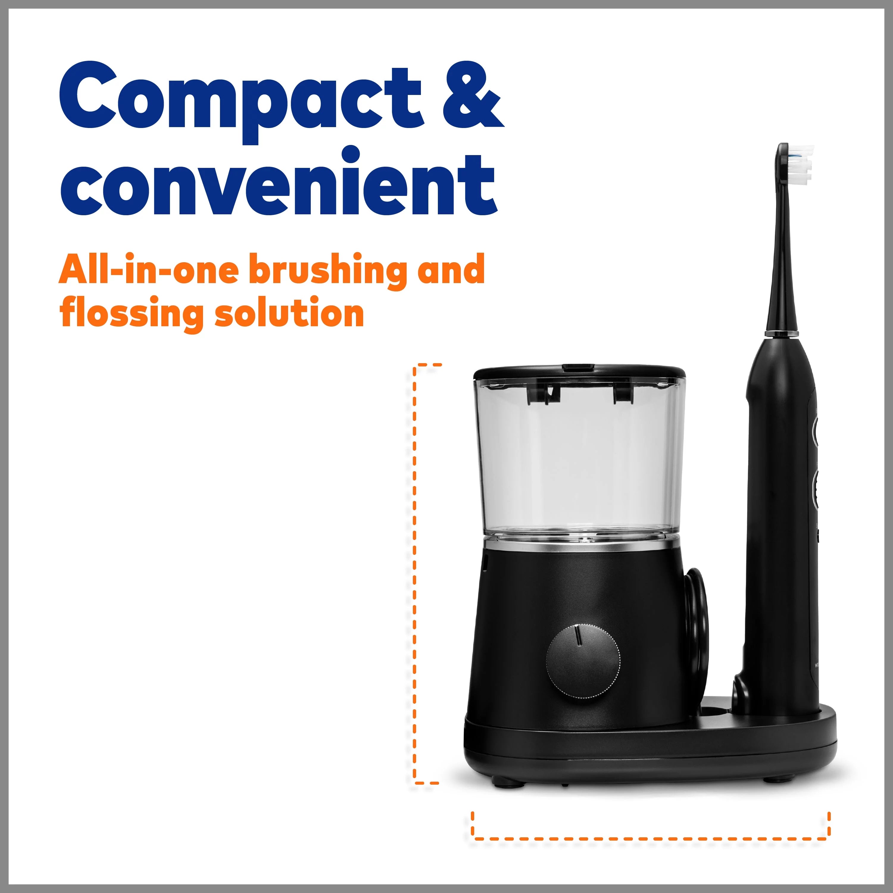 Waterpik Sonic-Fusion 2.0 Flossing Electric Toothbrush Set, 5 Brush Heads, Black
