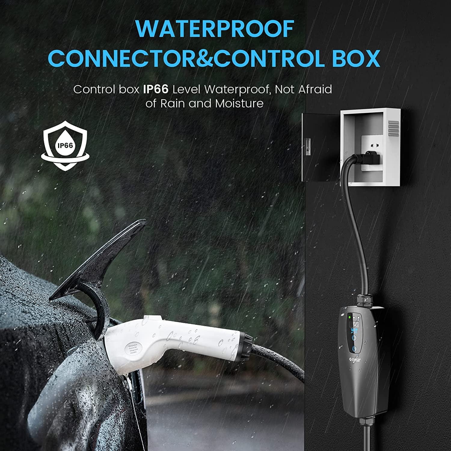 ORICO EV Charger Level 1 Level 2 Portable Electric Vehicle Charger 4-Gear Charging Speed Adjustable, NEMA 5-15P 110V-240V 16 Amp with 32.8 ft Extension Cord and Storage Bag - Compatible with J1772 EVs