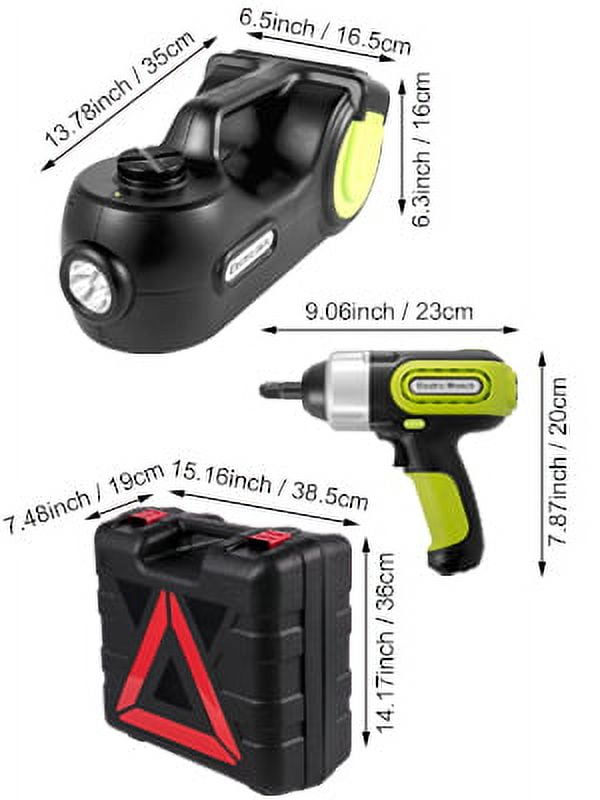 BENTISM Electric Car Jack 5 Ton Car Jack Hydraulic, Electric Floor Jack with Electric Impact Wrench, LED Light Hydraulic Jack Car Repair Tool, 155-530mm Lifting Range for SUV MPV Sedan Truck Repair