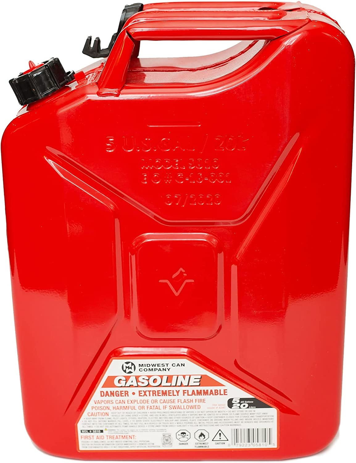 Midwest Can 5-Gal Metal Gas Can w/ Spout 2 Pack