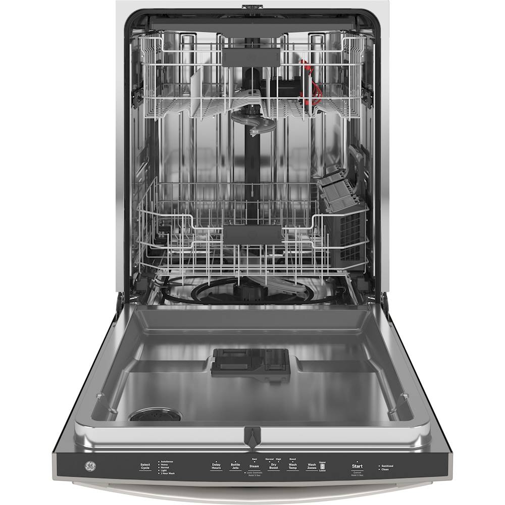 GE - Top Control Built-In Dishwasher with Stainless Steel Tub, 3rd Rack, 46dBA - Slate