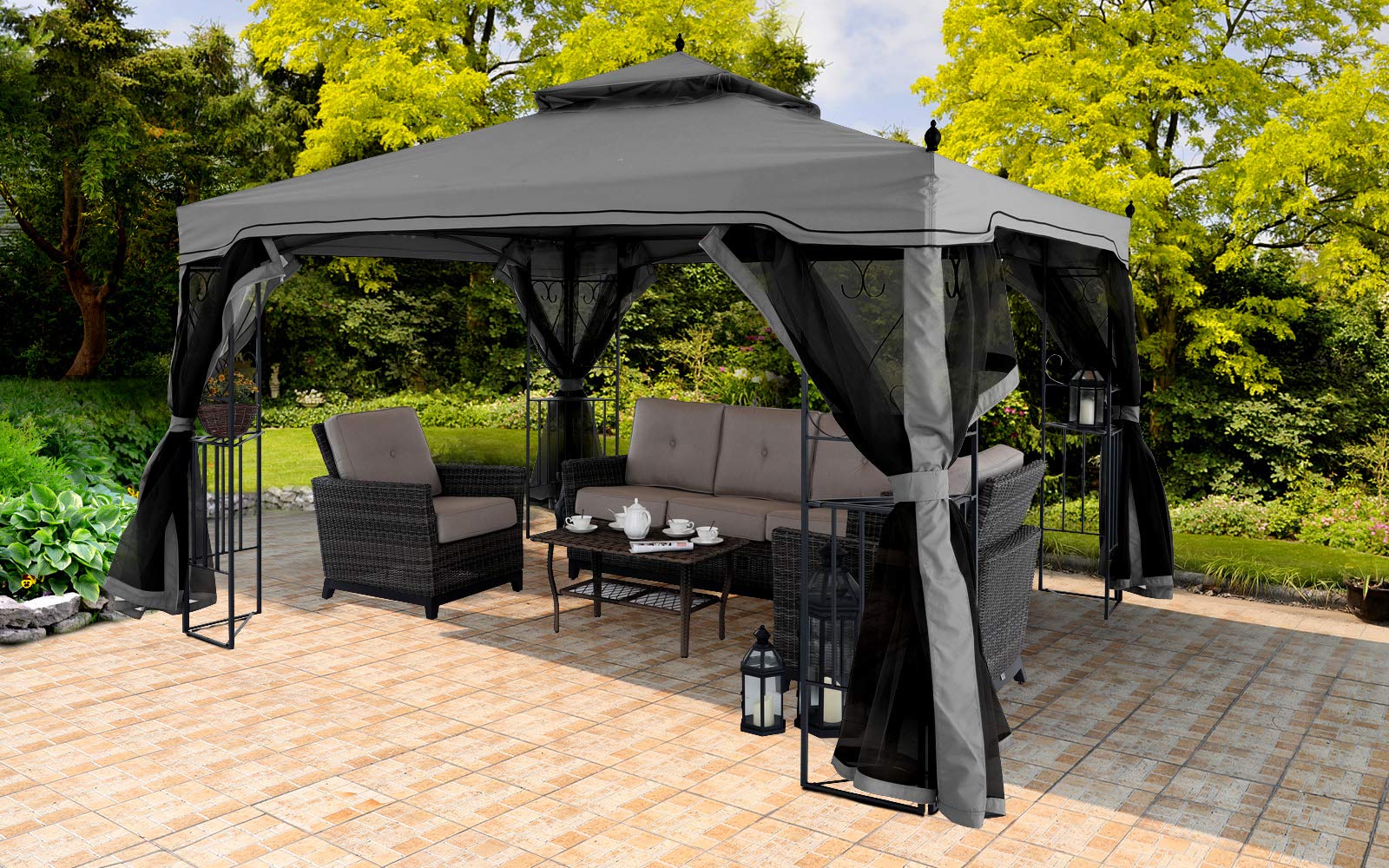 MASTERCANOPY Double Tiered Mosquito Netting Backyard