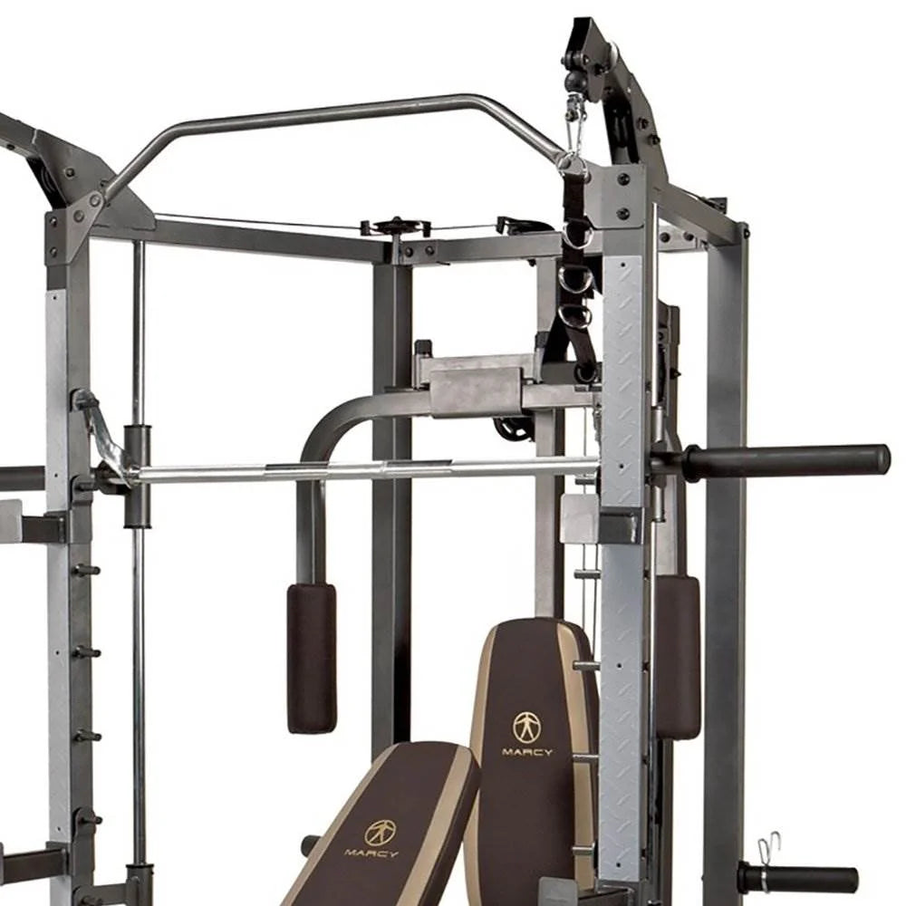 Marcy Combo Heavy Duty Full Body Home Exercise Gym Equipment, Gray/Brown