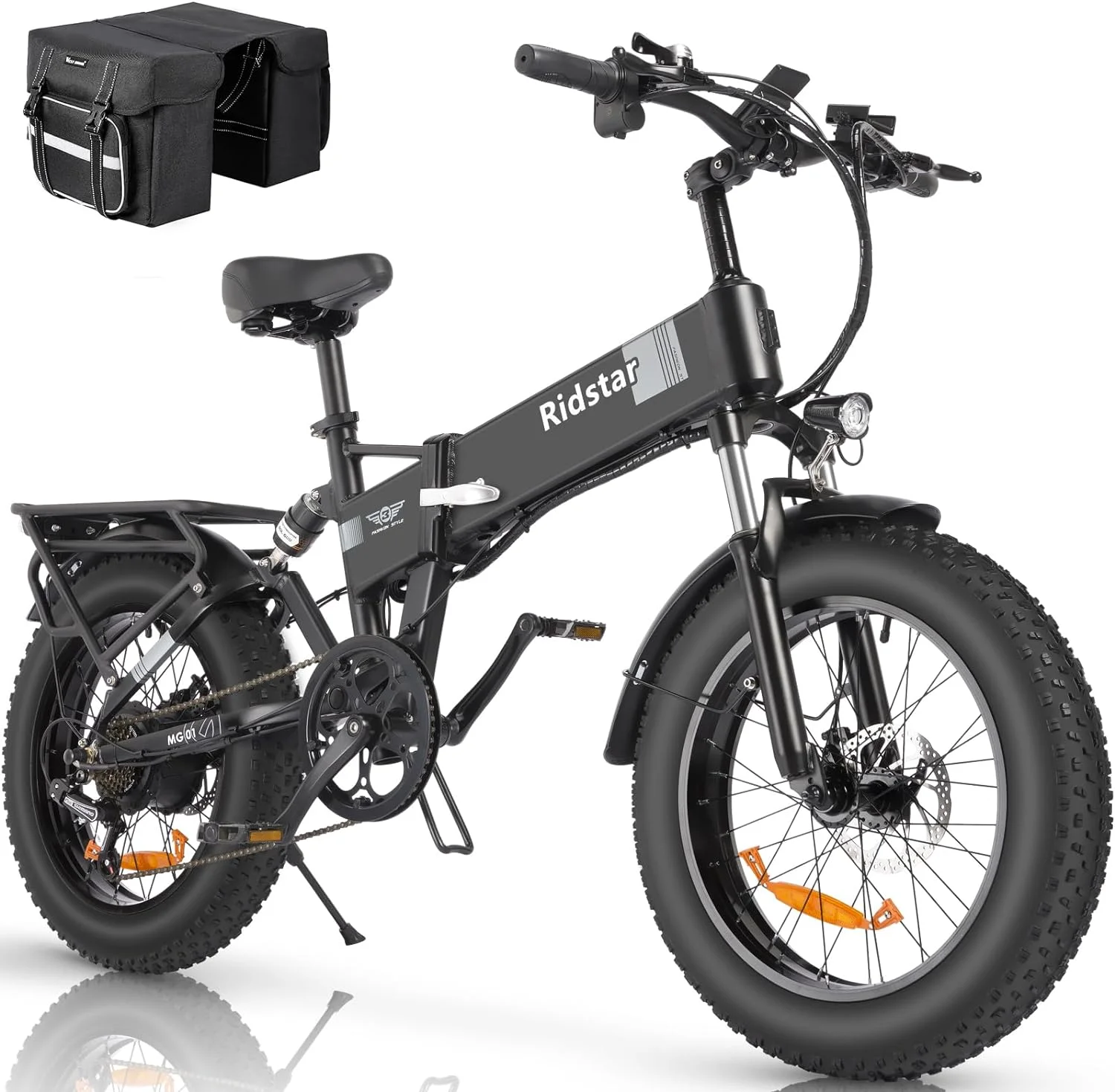 Eletric Bike for Adults, 750W Motor 48V 15Ah Removable Battery 20'' Fat Tire Folding E-Bike Shimano 7-Speed MTB Cycling UL2849