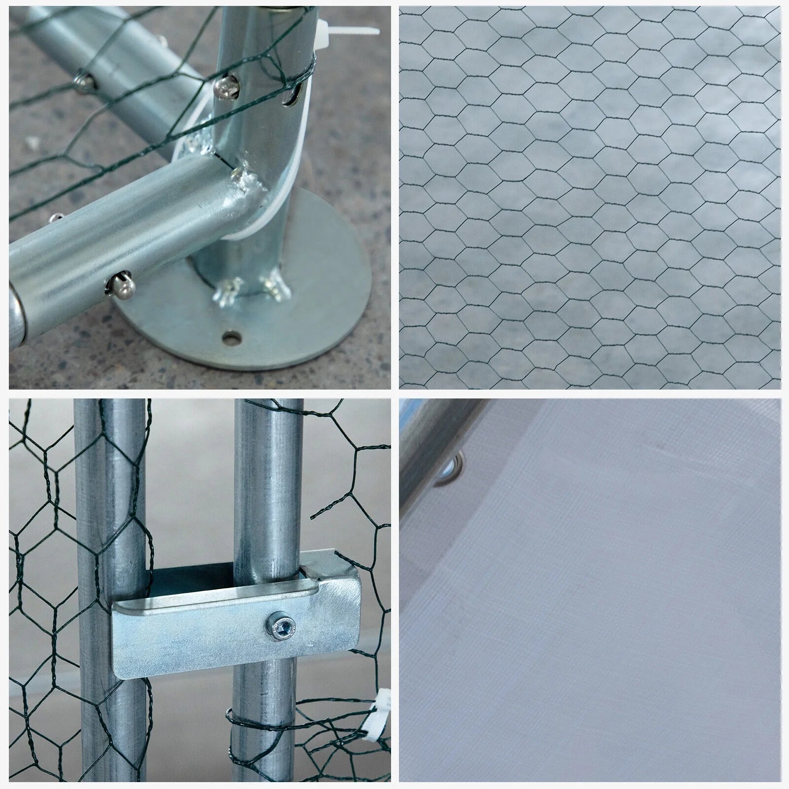 ZGBY 10 X 10Ft Metal Walk In Chicken Coop Run Cage Rabbit Hutch Hen House Enclosure