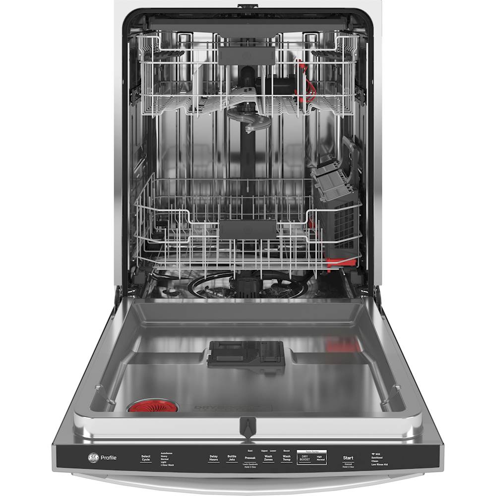 GE Profile - Hidden Control Built-In Dishwasher with Stainless Steel Tub, Fingerprint Resistance, 3rd Rack, 39 dBA - Stainless steel