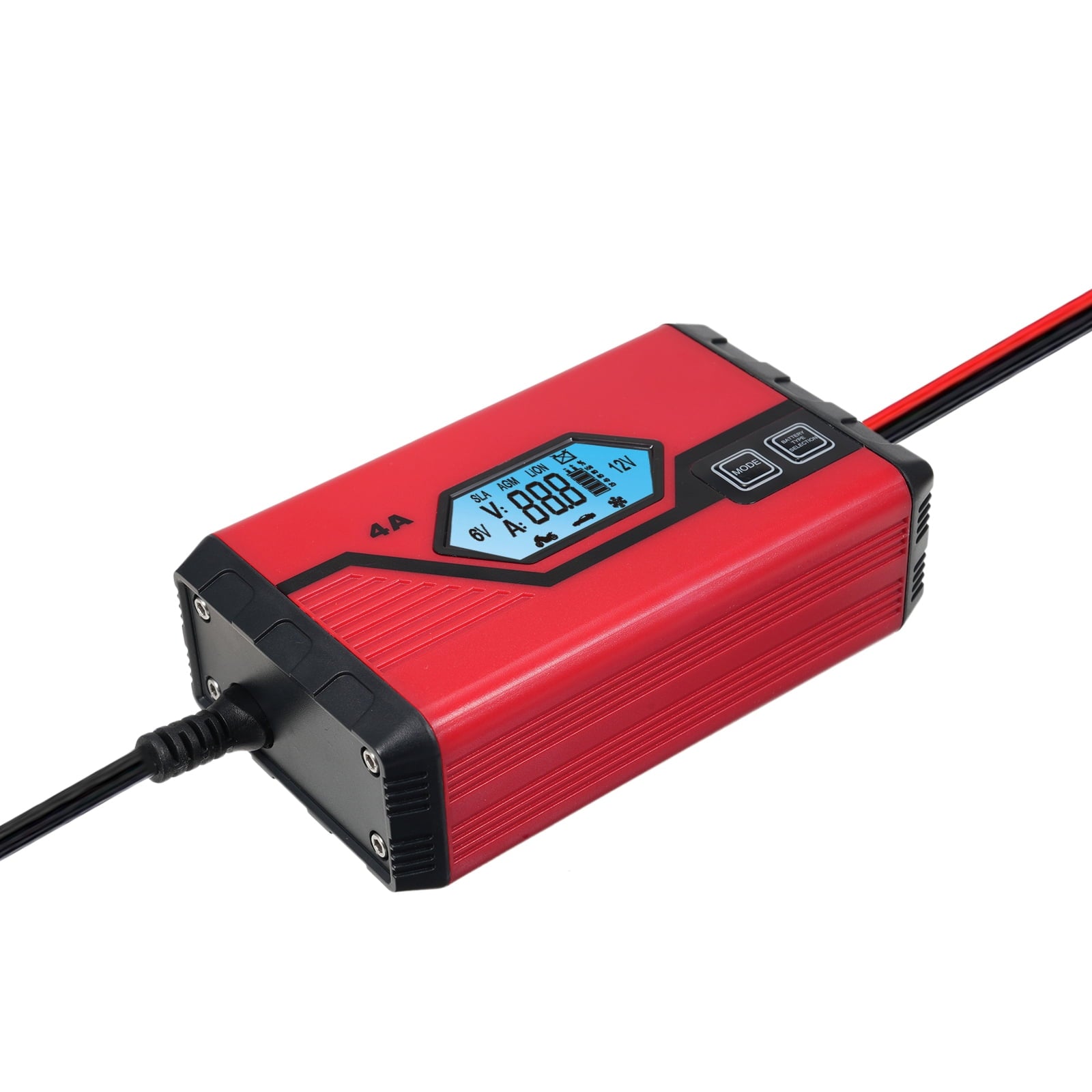 Nebublu Charger,Car Battery 4 Amp 6v/12v Battery 6v/12v Battery With Screen Battery Maintainer Battery With Lcd 4 Amp 6v/12v With Lcd Screen Battery Maintainer Car Maintainer Car Atv Battery 4 Amp