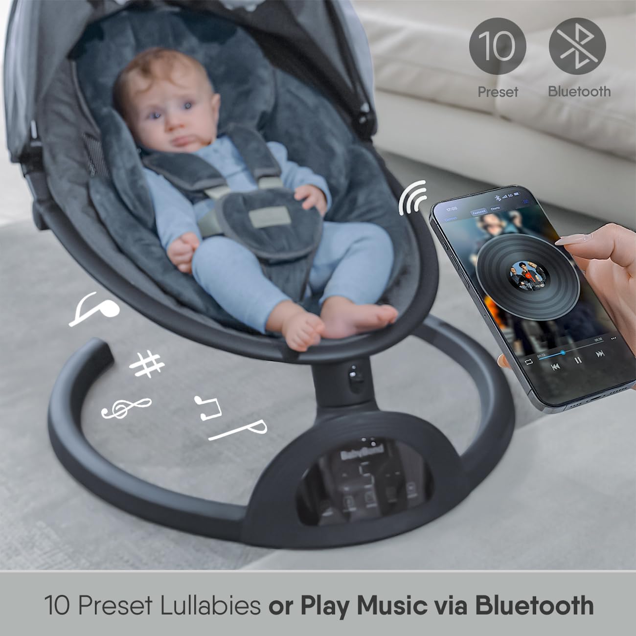 Infants BabyBond Bluetooth Speaker Positions