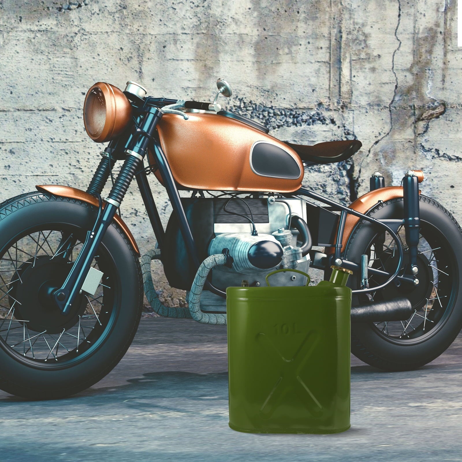 1pc Car Portable Gasoline Barrel 10L Oil Tank Gasoline Fuel Container