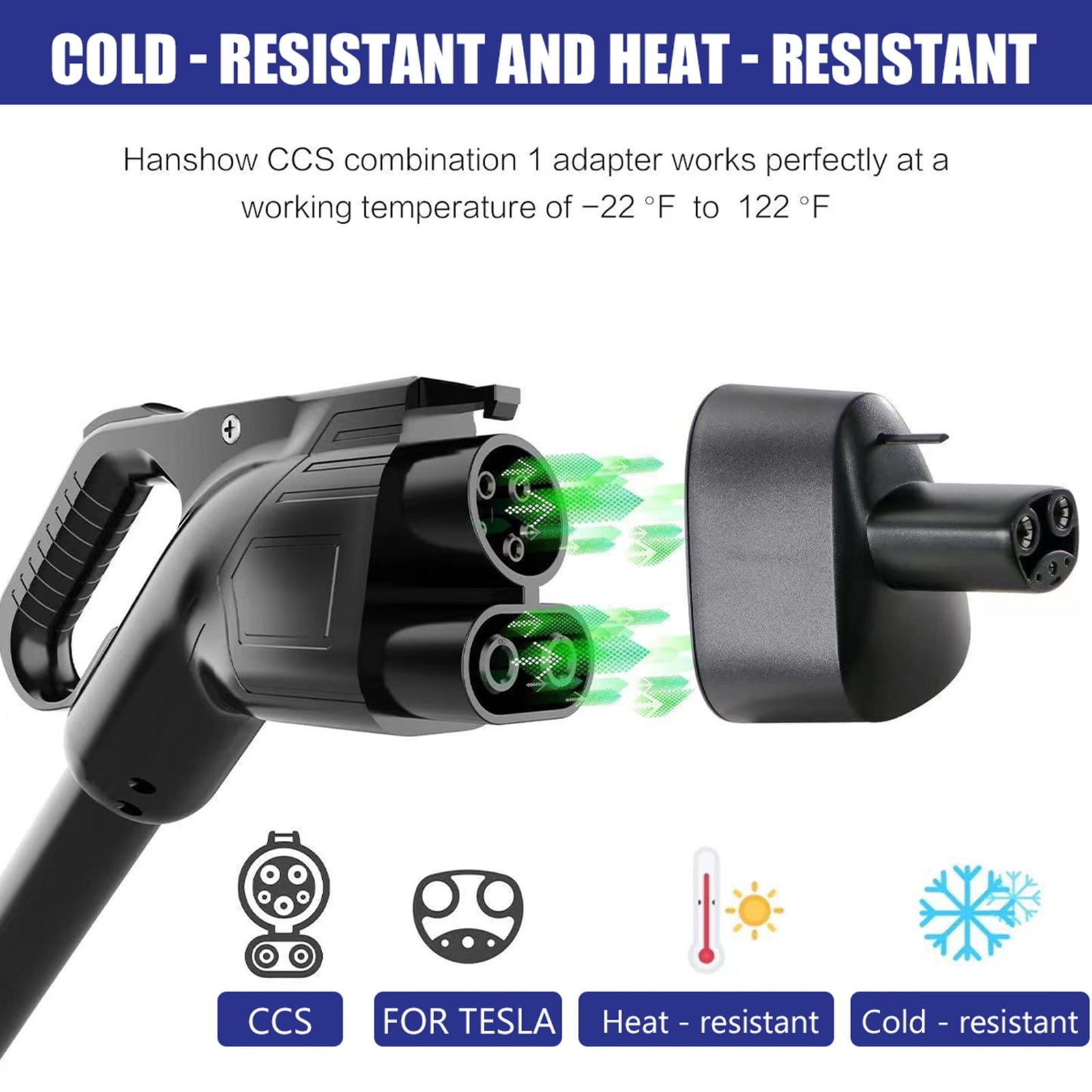 Tcwhniev CCS Adapter Compatible with Model 3/Y/S/X 500V DC 250KW Professional CCS Charger Adapter Fast Charging Adapter Portable CCS Charger Adapter for Car Vehicles