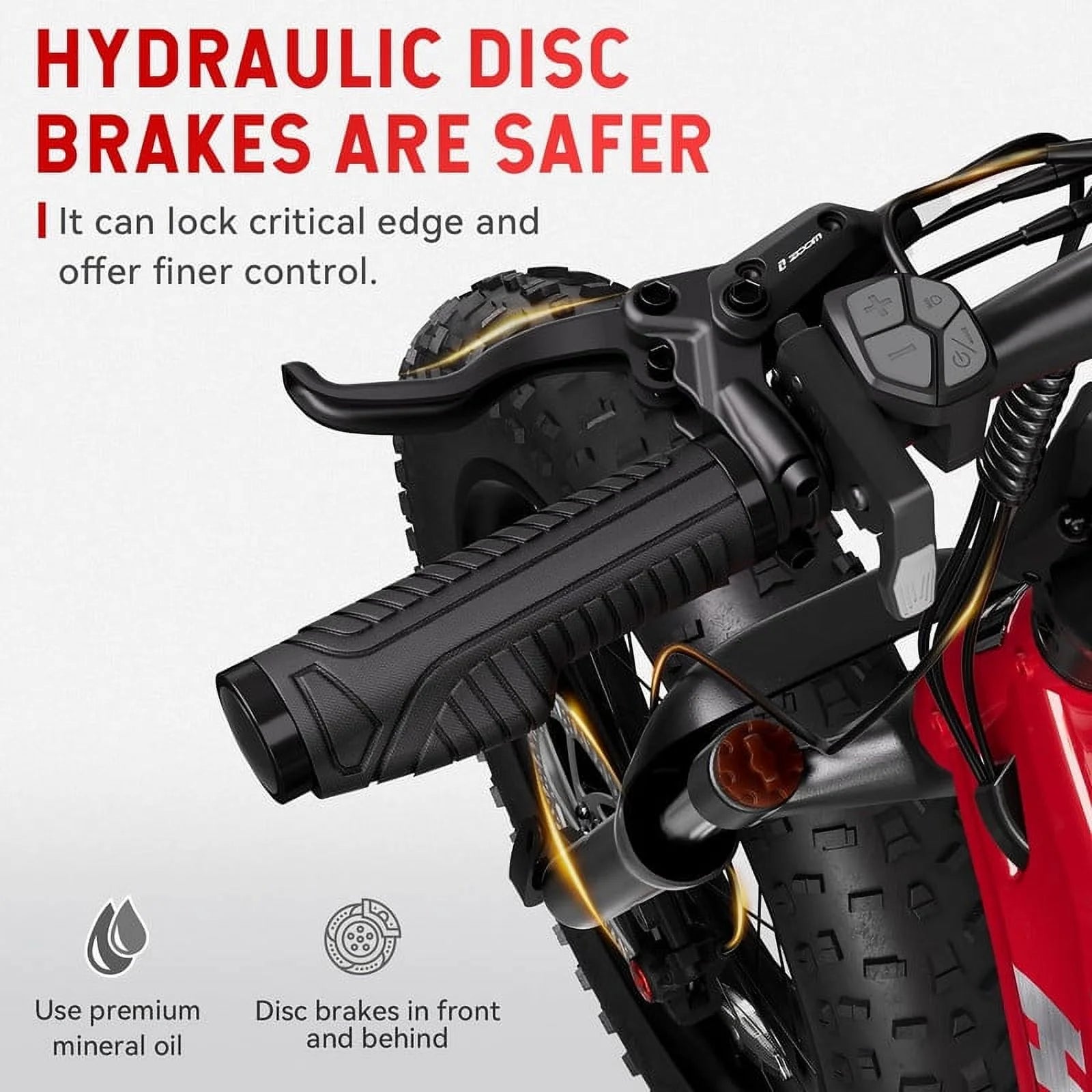 HOVSCO Folding Electric Bike, 750W Step-Thru 20 inch Fat Tire Ebike, 28 MPH, 48V 15Ah Removable Battery, Dual Hydraulic Suspension & Brake, Red