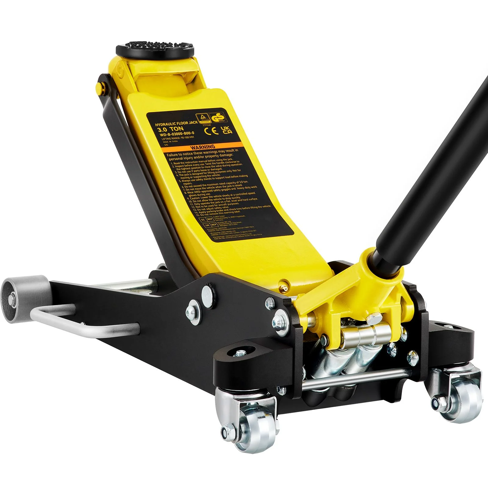 BENTISM Low Profile Floor Jack 3 Ton (6600 lbs), Aluminum and Steel Hydraulic Racing Floor Jack, Dual Piston Quick Lift Pump, 19-11/16