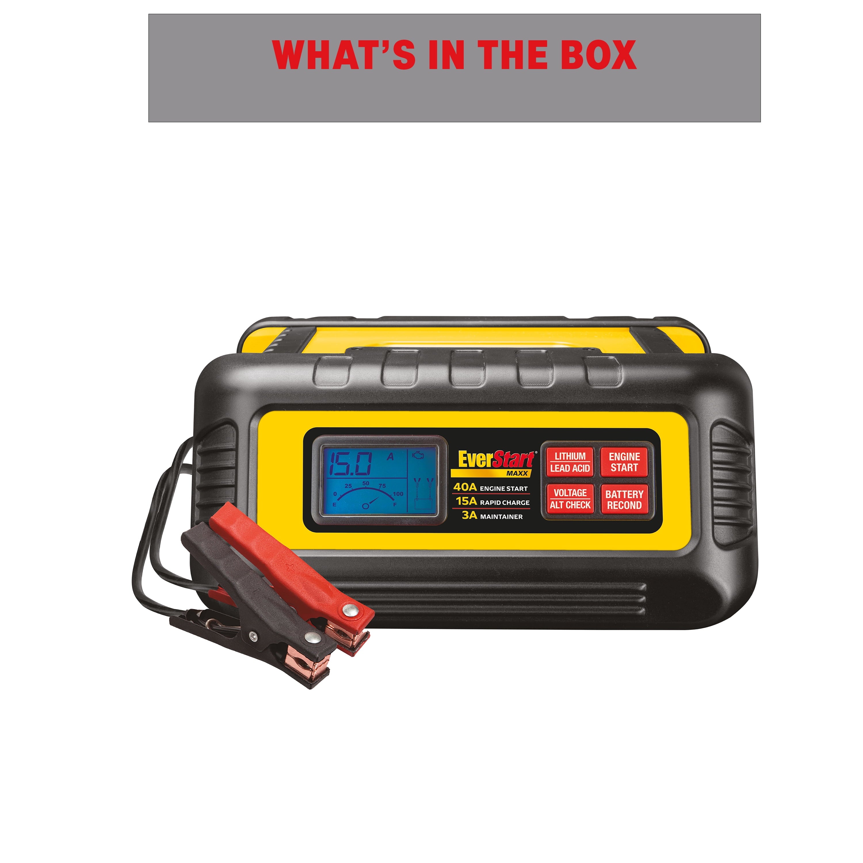 EverStart Maxx 15 Amp Battery Charger and Maintainer with 40 Amp Engine Start (BC40BE)