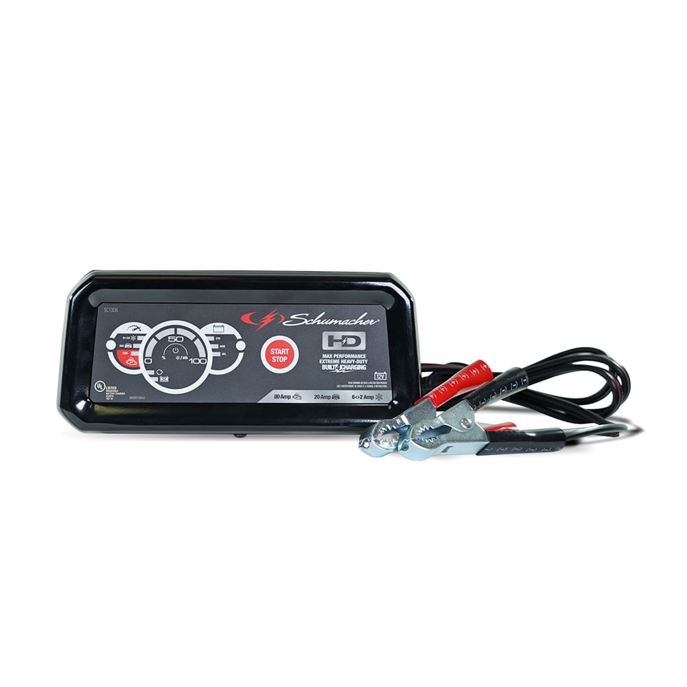 Schumacher Fully Automatic Battery Charger and Engine Starter- 20A/80A, 12V