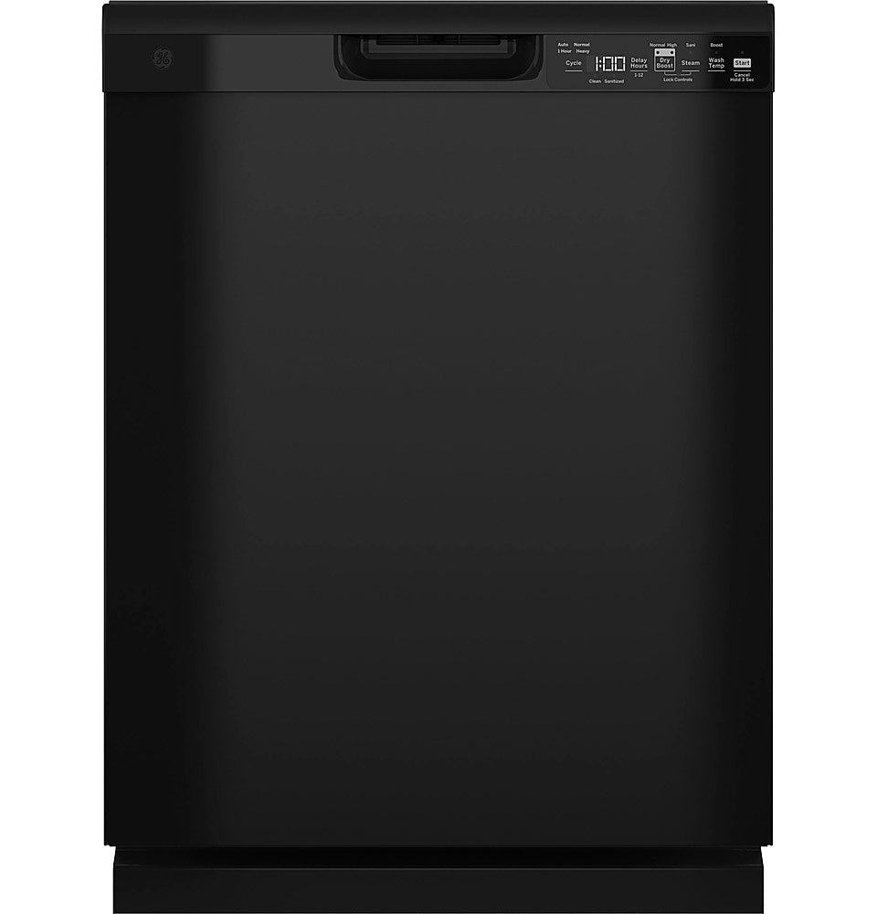 GE - Front Control Built-In Dishwasher, 52 dBA - Black