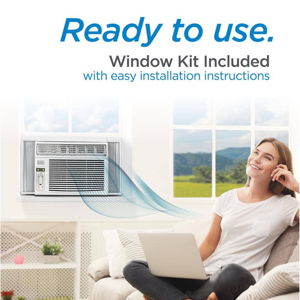 BLACK+DECKER 8,000 BTU Window Air Conditioner in White BD08WT6💝 Last Day For Clearance