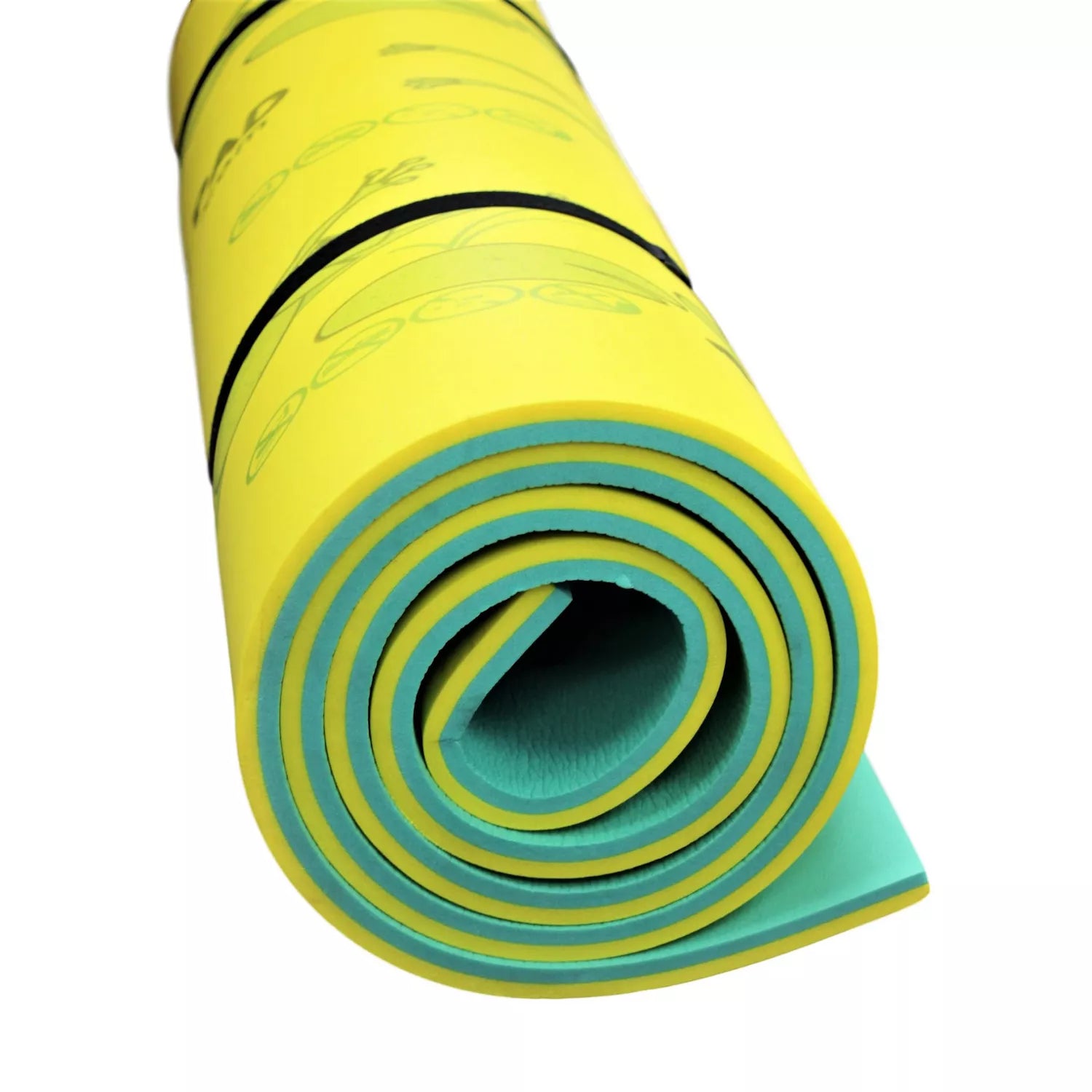 Aqua Lily Pad Tadpole Double Adult Floating Foam Pool Lounger Mat， Green/Yellow