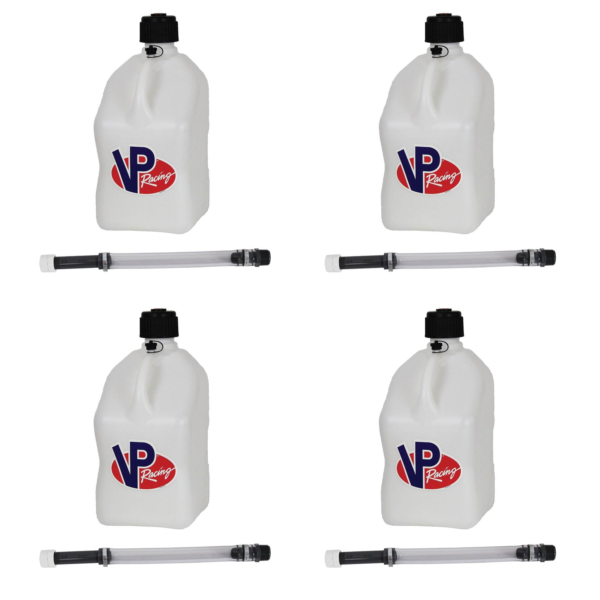 VP Racing Fuels 5.5 Gal Utility Jugs w/ Deluxe Hoses, Patriotic (4 Pack)