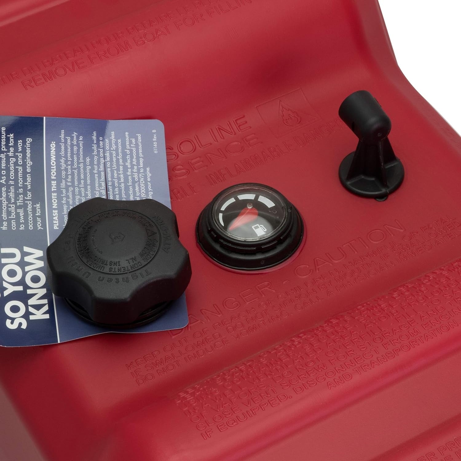 Attwood Outboard Fuel Tank With Gauge 12 Gallon 8812LPG2