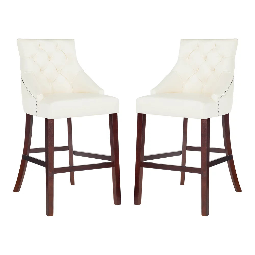 Safavieh Eleni Tufted Wing Back Bar Stool 2-Piece Set