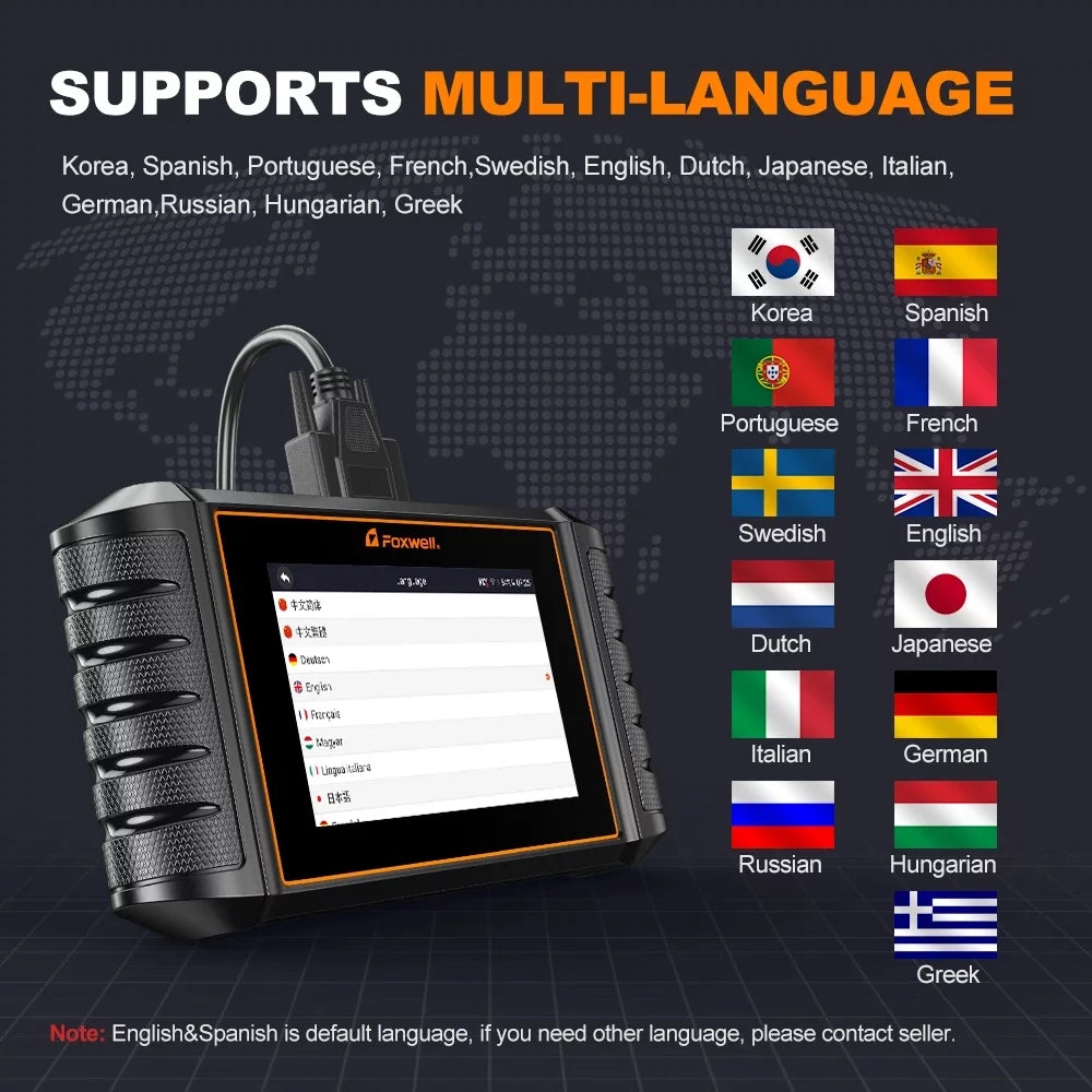 FOXWELL Automotive Bi-Directional Diagnostic Scan Tool OBD2 Scanner All System Code Reader All Reset