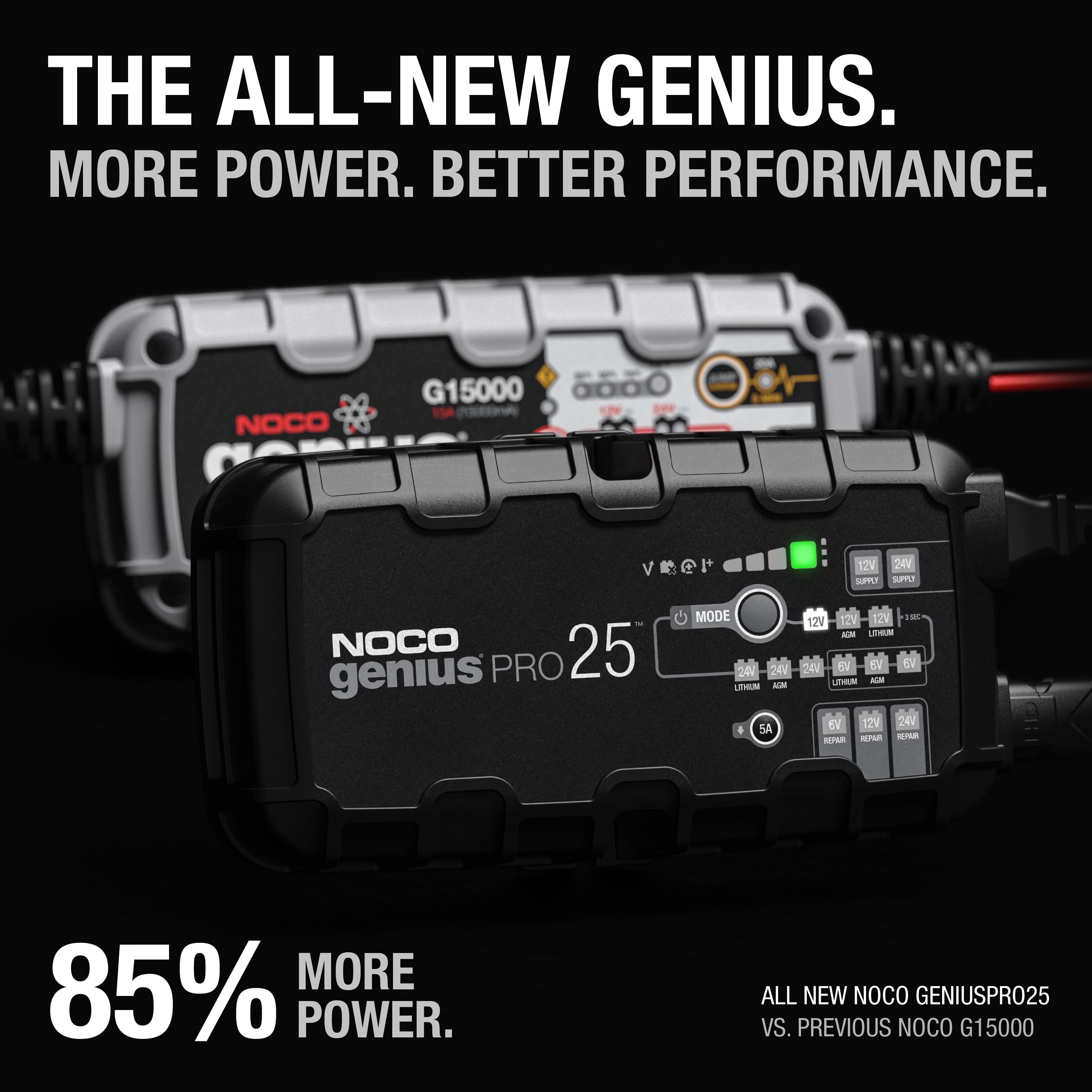 NOCO GENIUSPRO25 25A 6V/12V/24V Professional Smart Battery Charger and Maintainer