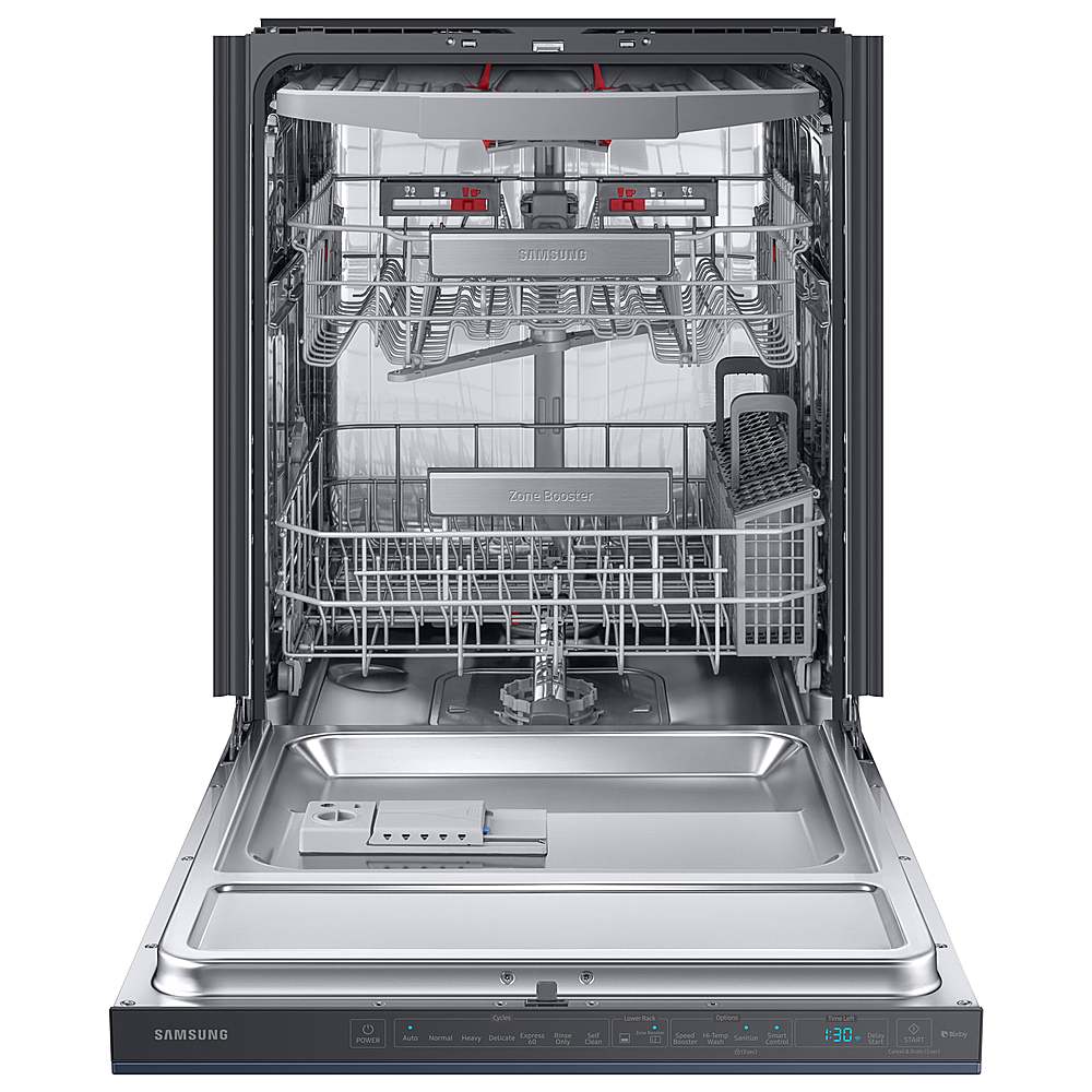 Samsung - Smart BESPOKE Linear Wash 39dBA Dishwasher - Navy steel
