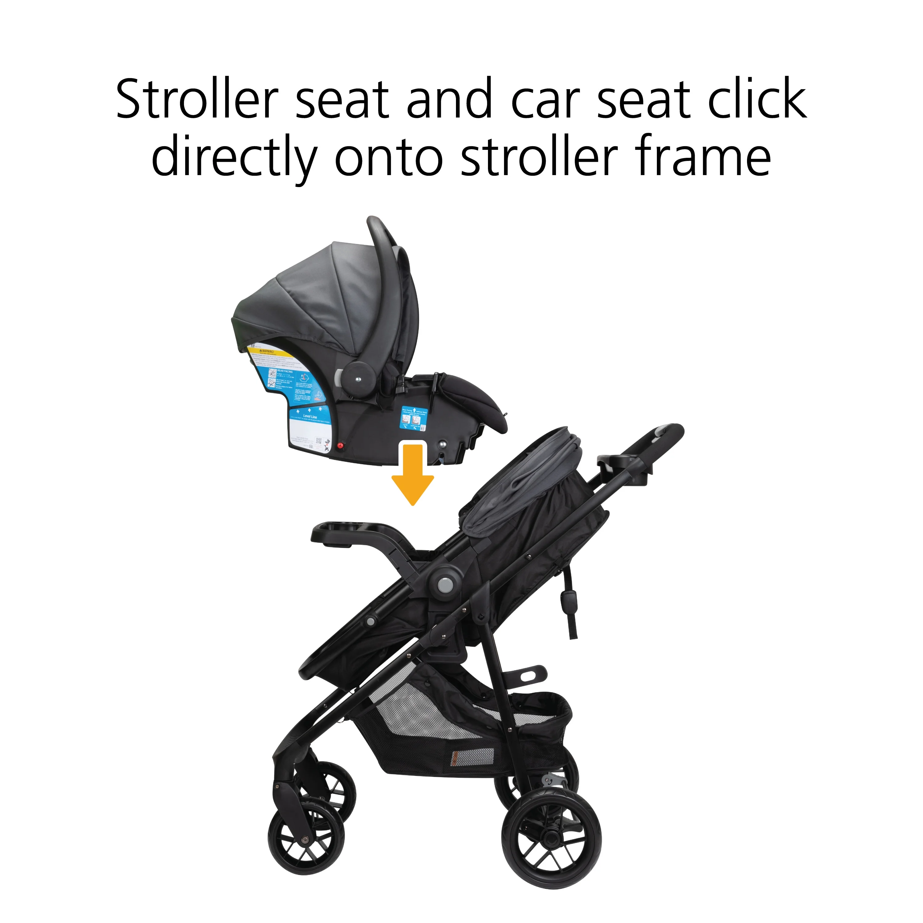 Safety 1st Grow and Go Sprint Modular Travel System Stroller with Rear-Facing Infant Car Seat, Bluestone