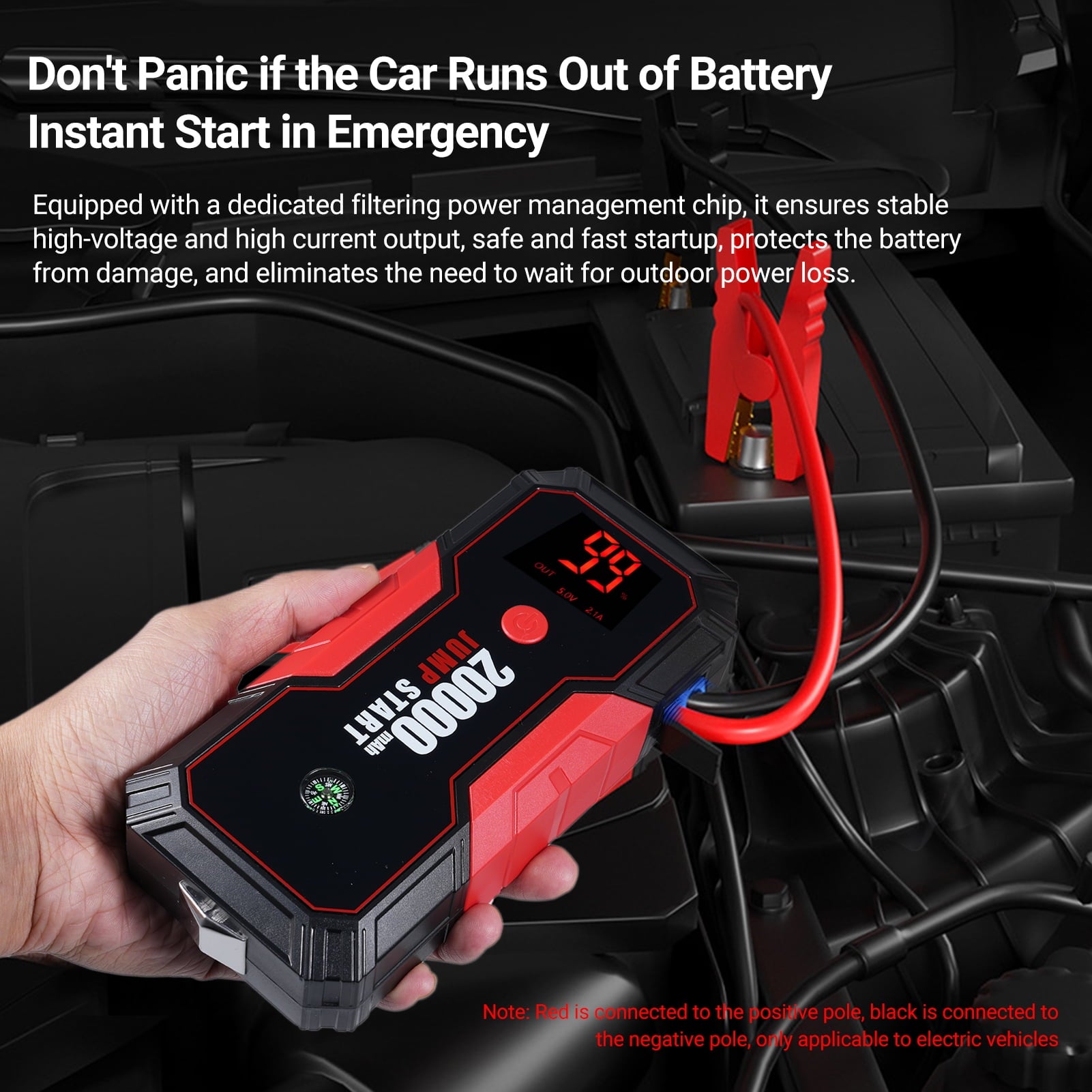 Lepmerk Emergency supply, Supply Portable 12v Auto PortableBank 12v Auto BatteryBank Portable Supply Car Jump Peak Current 20000 600a Peak Current Auto PortableDn13