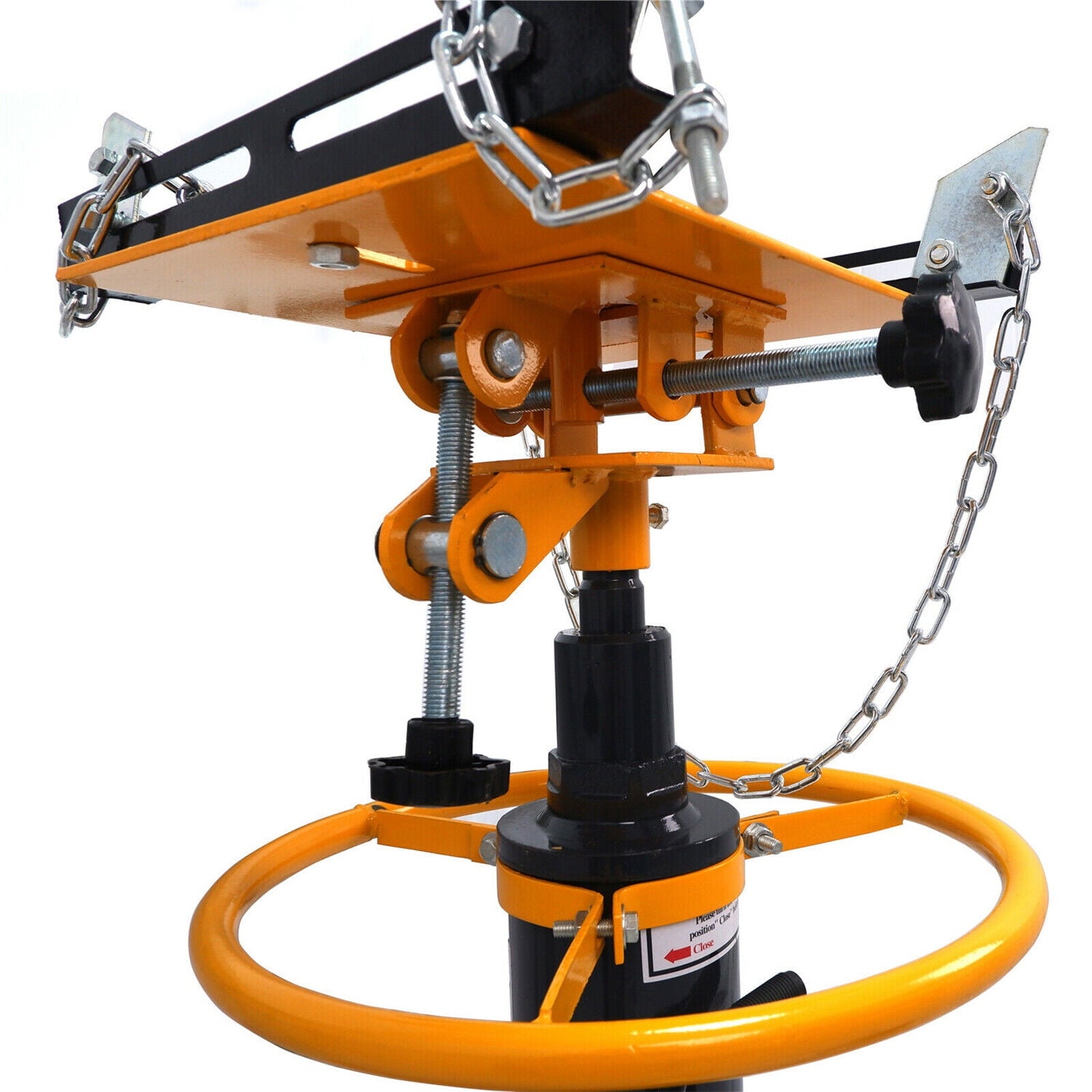 JSTUOKE 1660 Pounds Hydraulic Car Transmission Jack Vertical Lift with 360° Swivel Wheel Pedal ,Yellow,33