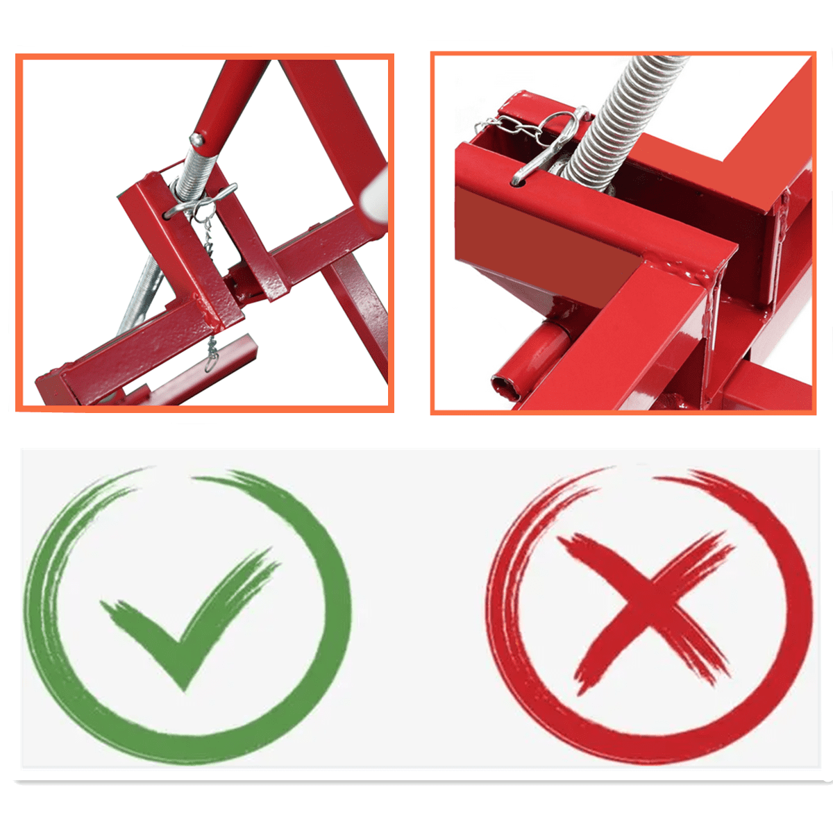 Lawn Mower Lift Jack -Lifting Platform 882 Lbs Capacity for Garden Tractors and Lawn Mowers with Manual Handle & Power Tool Extension Handle (Red)