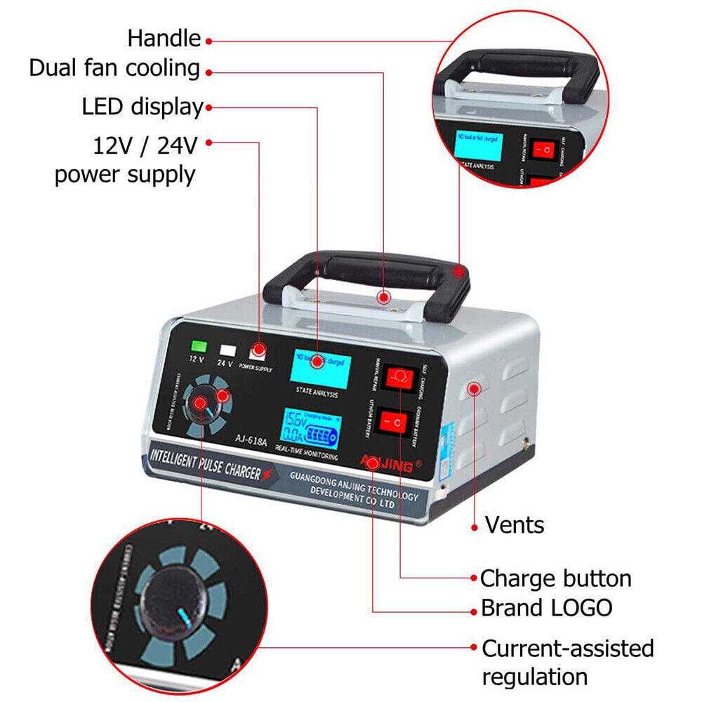 Paddsun Heavy Duty Smart Car Battery Charger Automatic Pulse Repair Trickle 12V/24V New