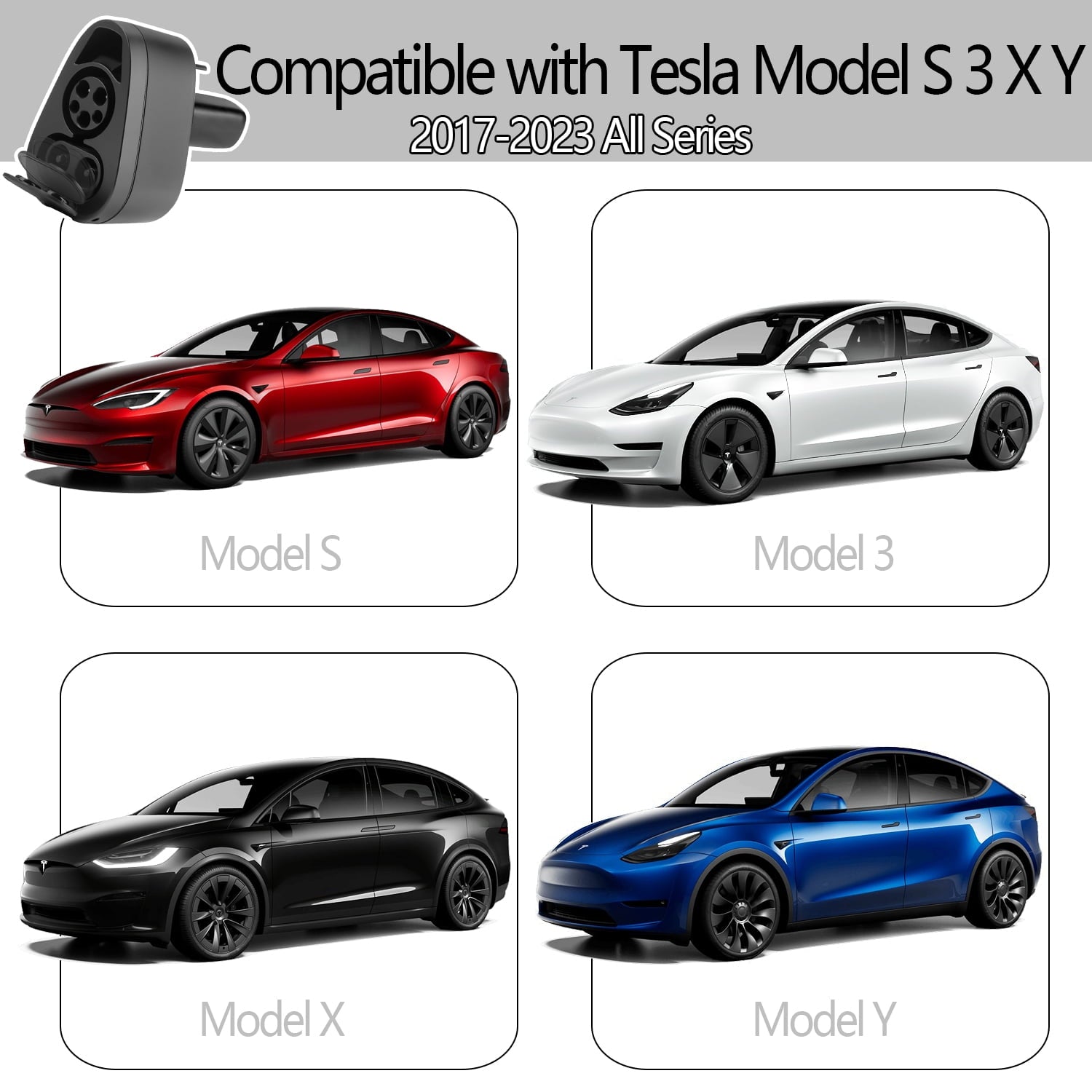 VINBYEE CCS1&J1772 (2 in 1) Fast Chager Adapter for Tesla Model S 3 X Y, AC&DC Portable Tesla Adapter Support Level 1&2 and Level 3 Fast Charging Station [for Tesla Owner Only] (CCS1&J1772)