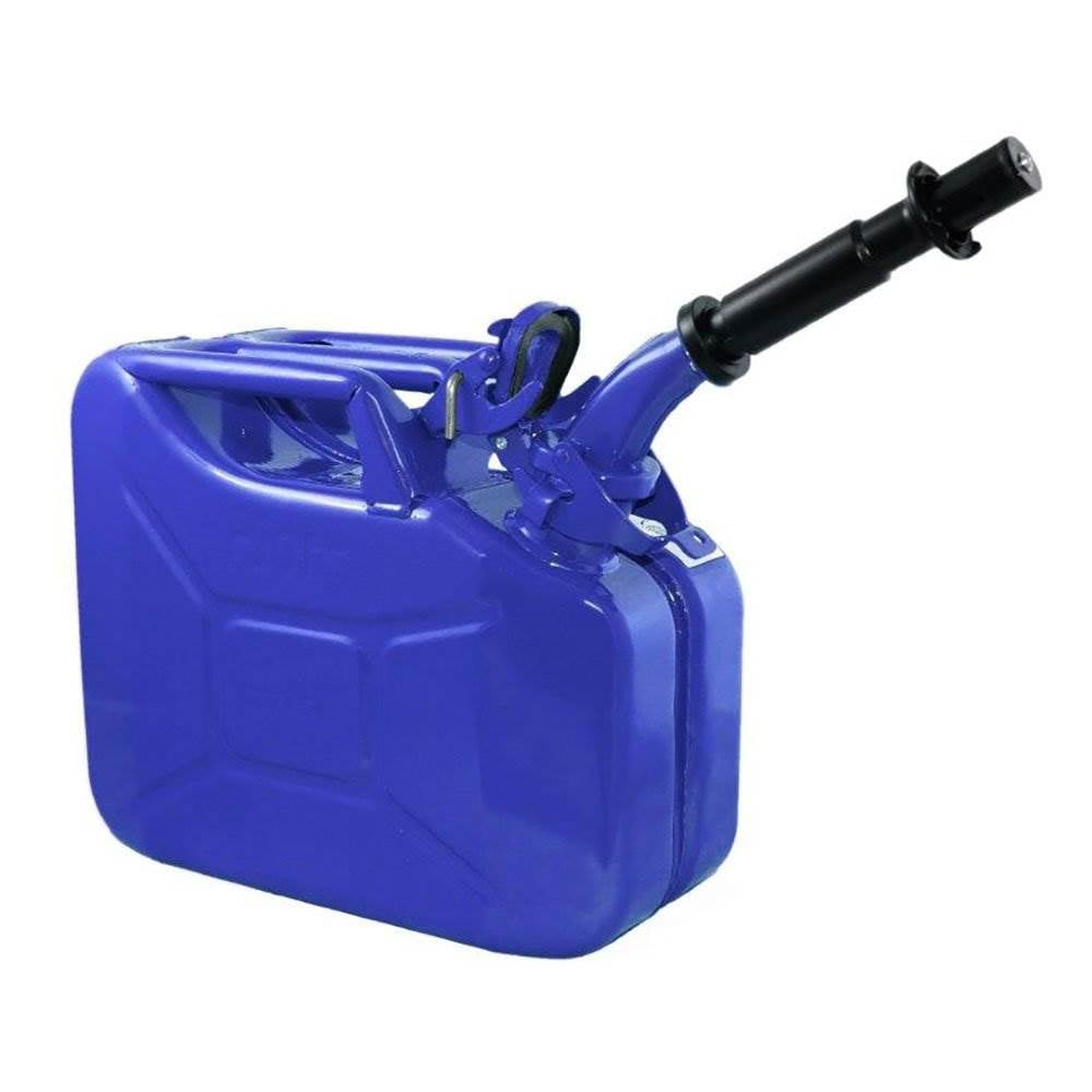 Wavian 3023 2.6 Gallon 9.8 Liter Steel Jerry Can with Spout, Blue