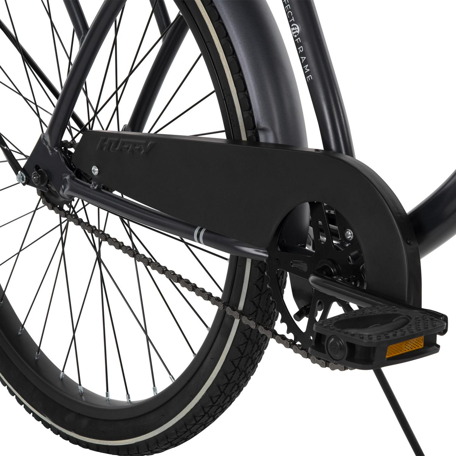 Huffy 26 Baypointe Mens Cruiser Bike with Basket， Gray