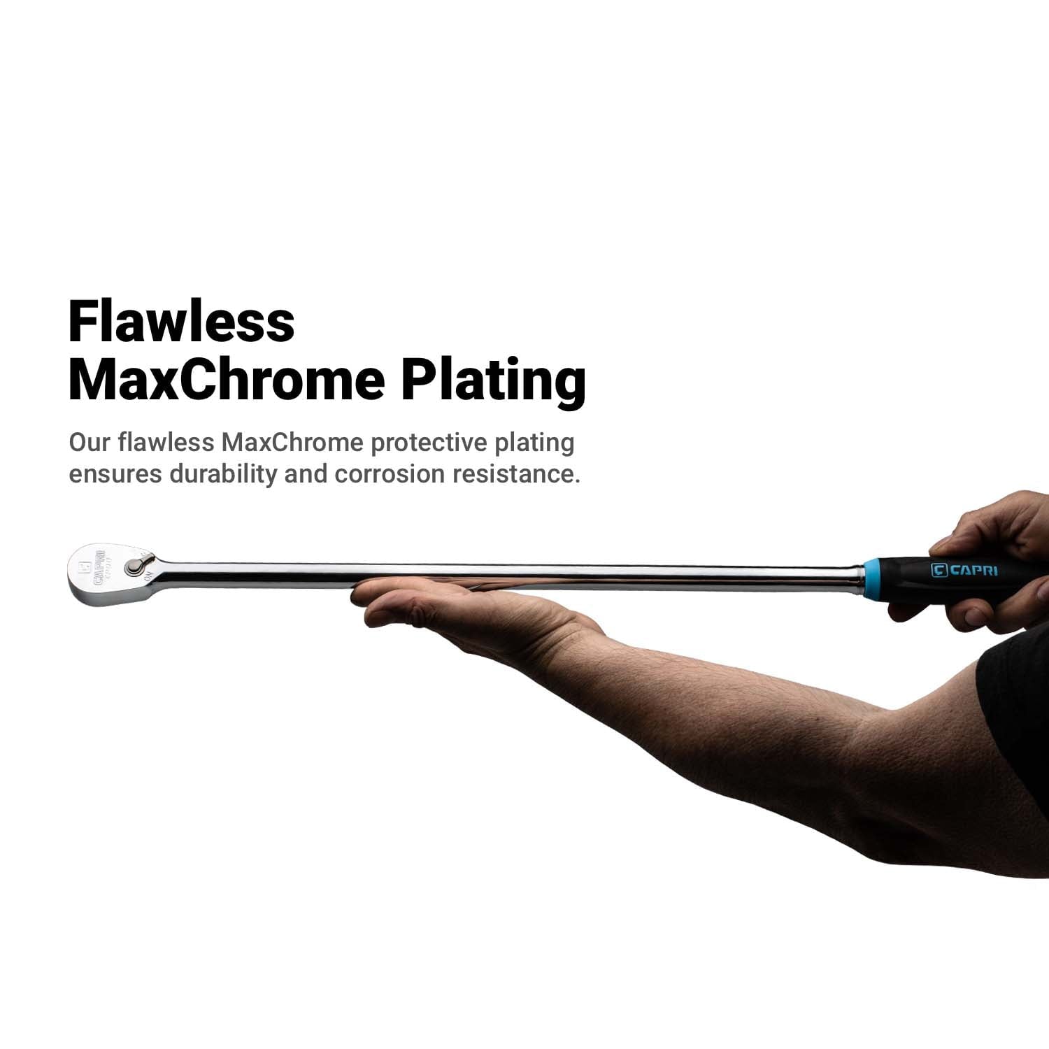 Capri Tools Fine 90-Tooth Extra Long Ratchet Set, Ergonomic Soft Grip, 1/4, 3/8, 1/2 in. Drive, 3-Piece