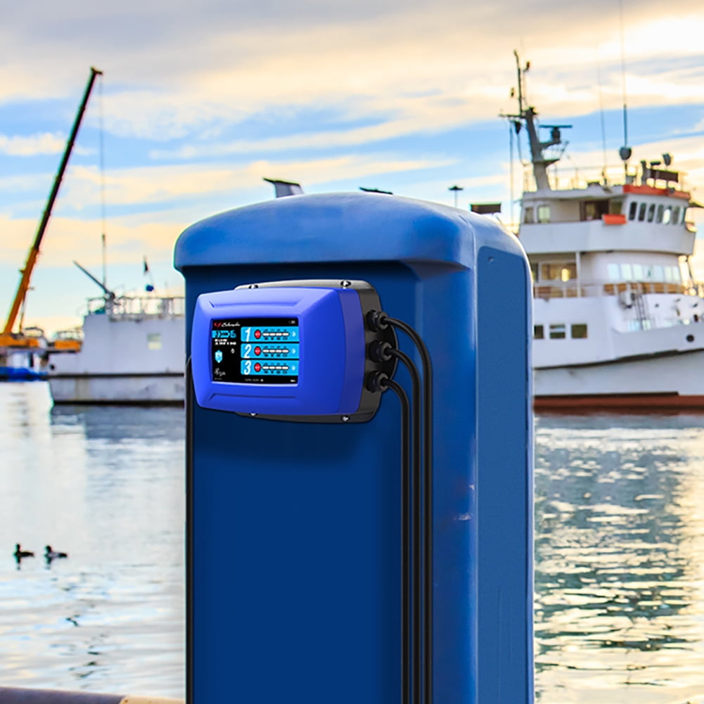 Schumacher Fully Automatic Direct-Mount 3-Battery Marine Charger and Maintainer- 15 Amp, 12V