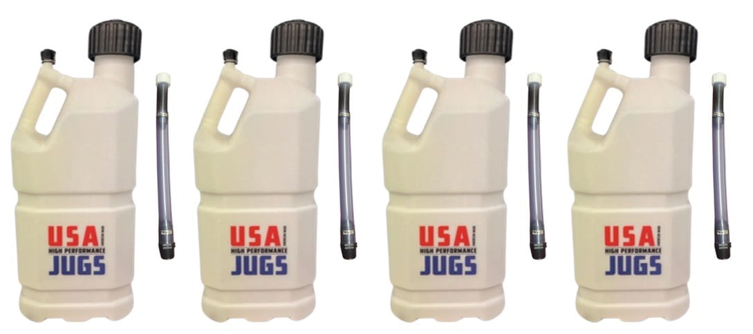 Four - 5 Gallon USA High Performance Utility Jugs with 4 hoses FREE SHIPPING!