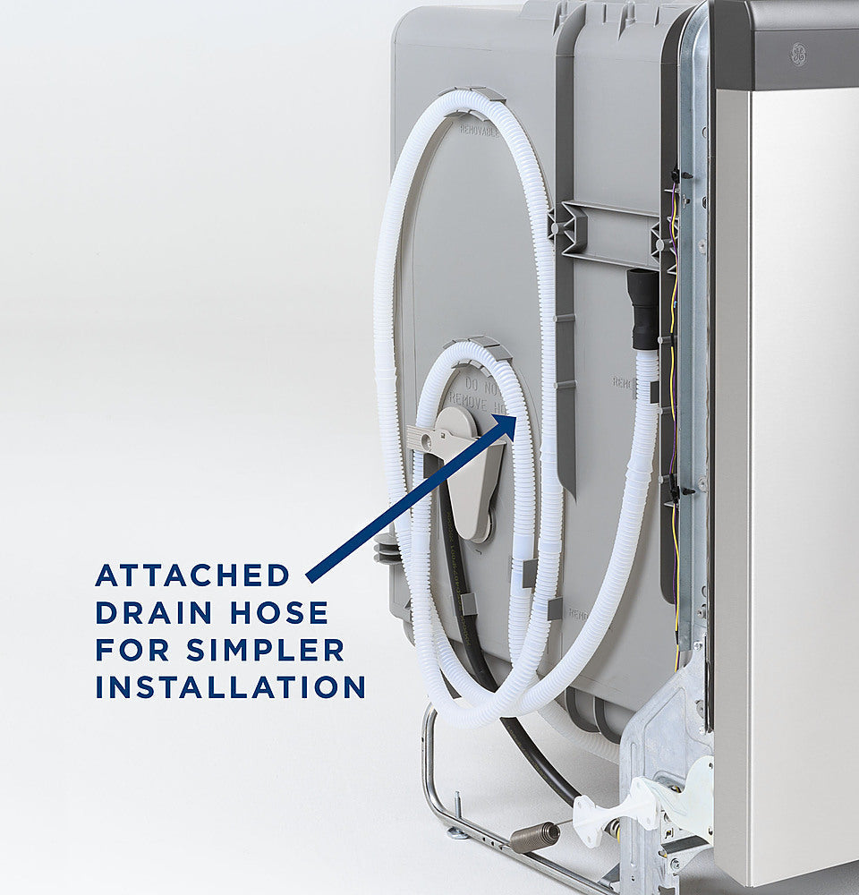 GE - Front Control Built-In Dishwasher with 59 dBA - Stainless steel