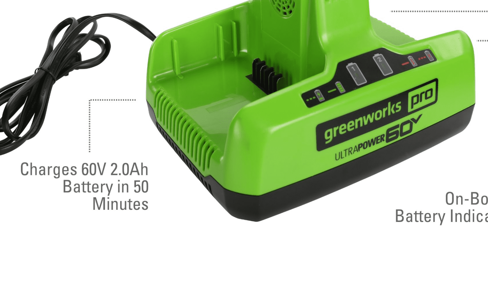 Greenworks 60V UltraPower 6 Amp Dual-Port Battery Charger