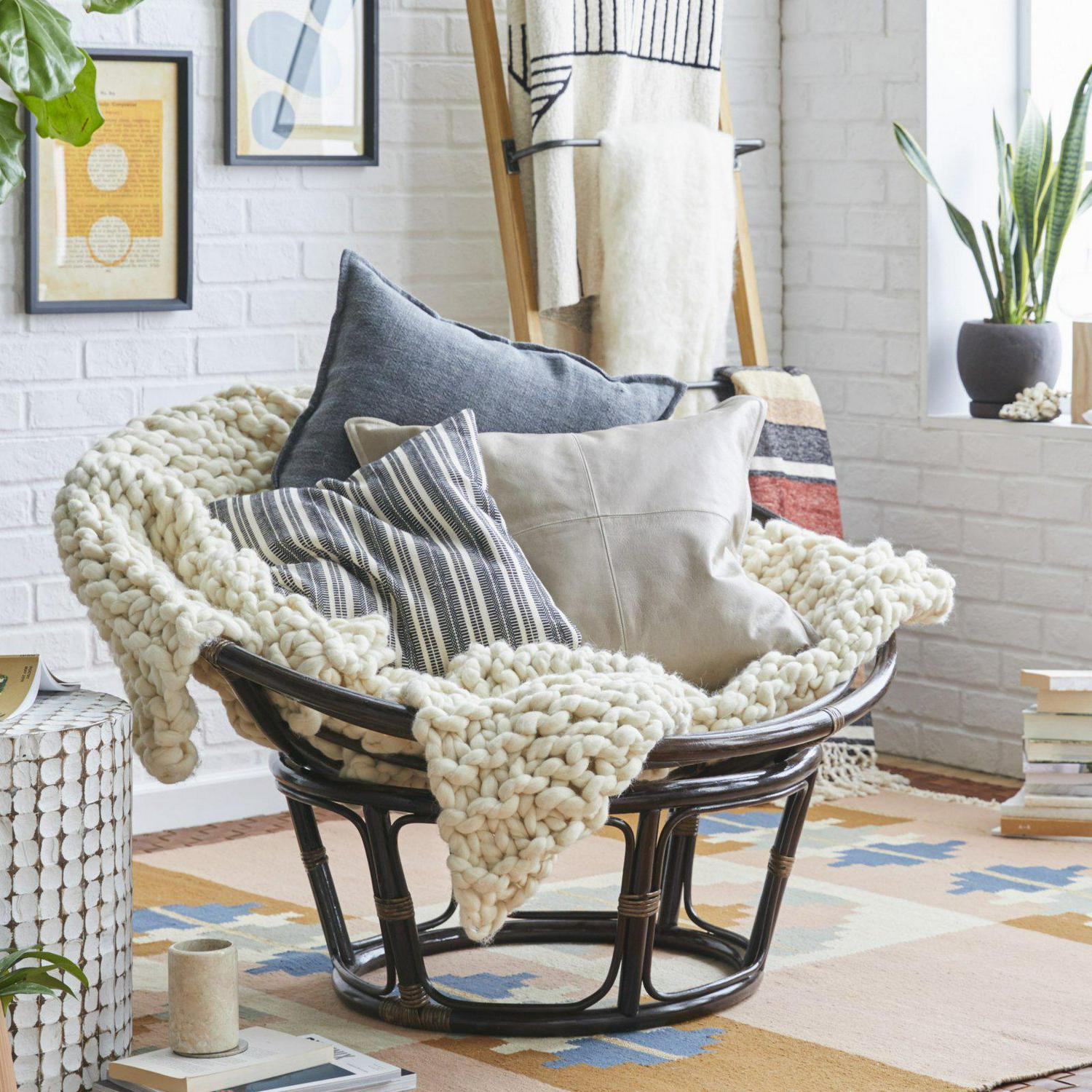 42-inch Rattan Papasan Chair Frame Only Stain