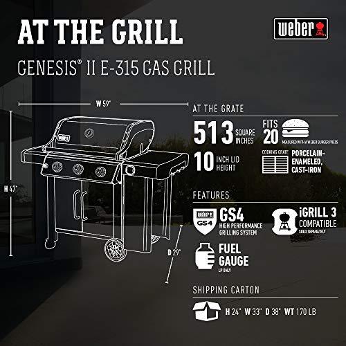 Weber 61025001 Genesis II E-315 3-Burner Propane Gas Grill in Copper with Built-In Thermometer